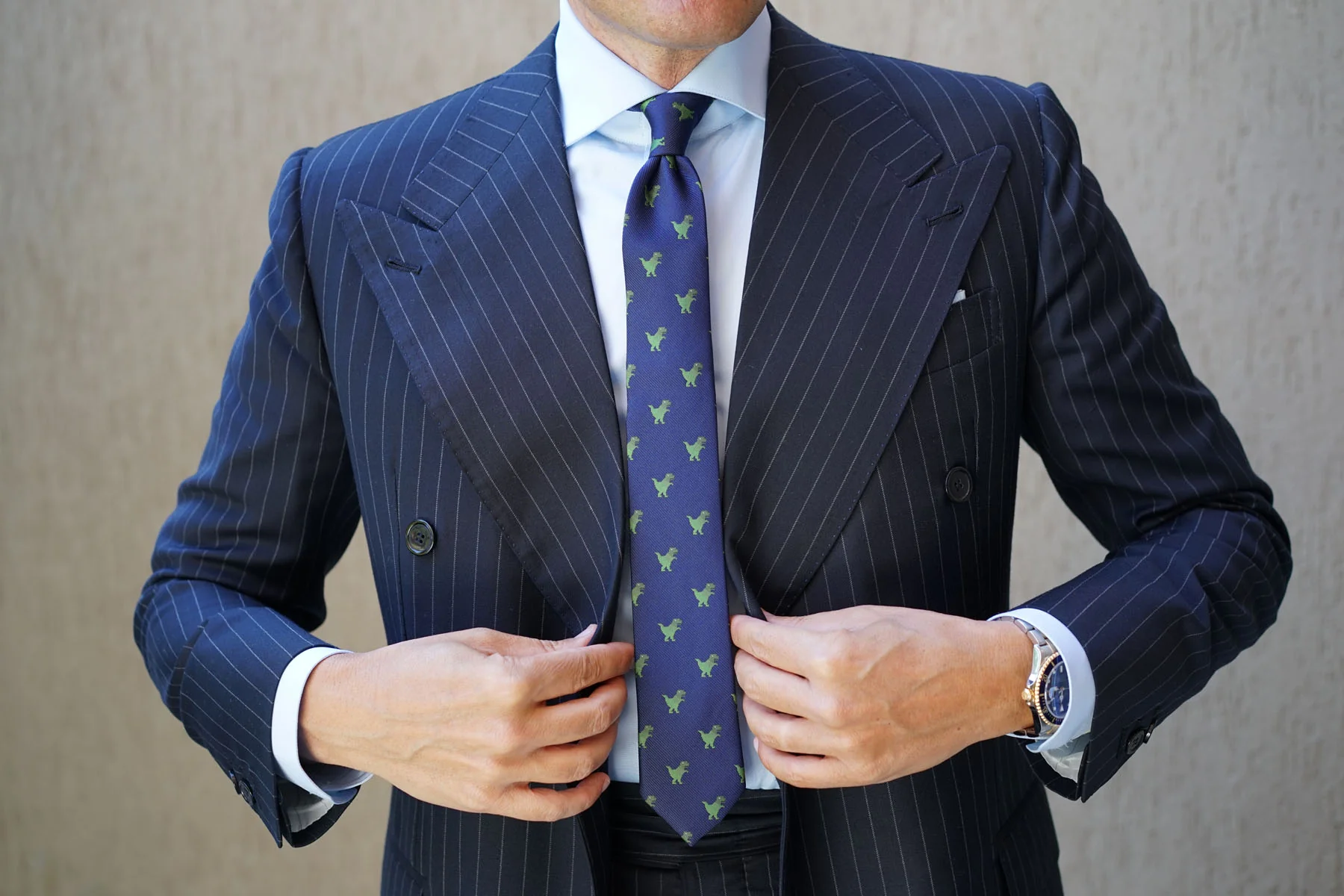 T-Rex Pixel Dinosaur Skinny Tie - Image 6