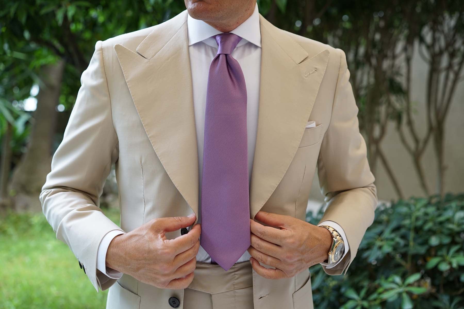 Tahiti Purple Weave Necktie - Image 4