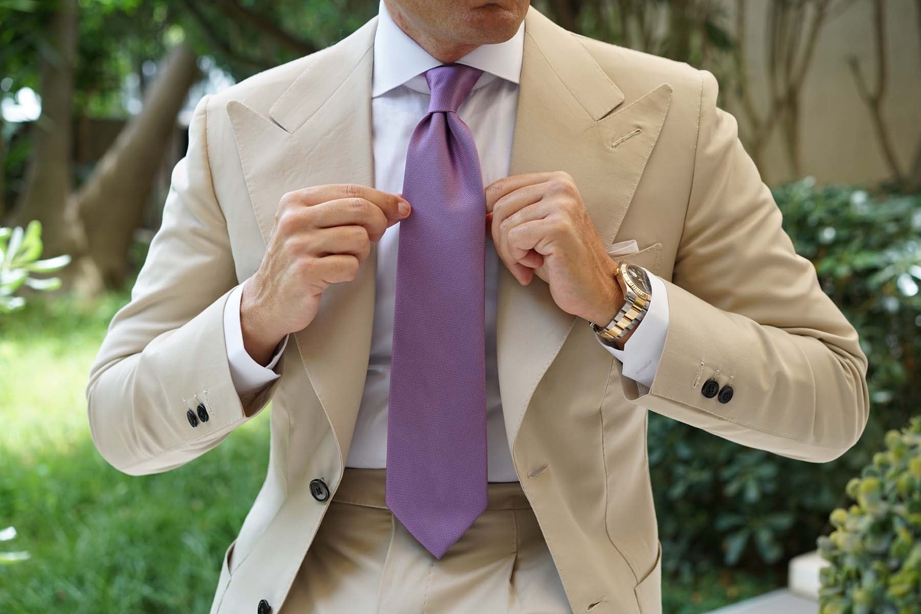 Tahiti Purple Weave Necktie - Image 6