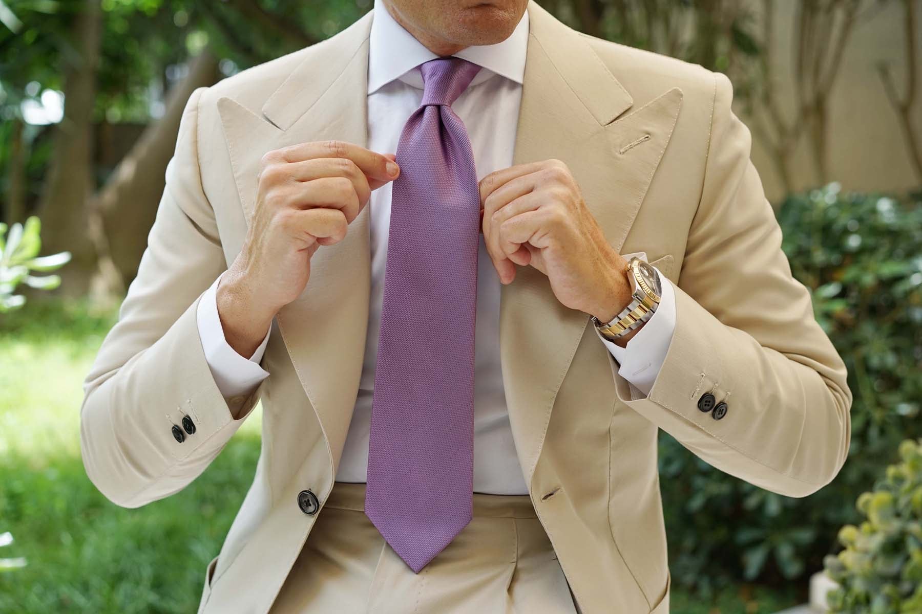 Tahiti Purple Weave Necktie - Image 8