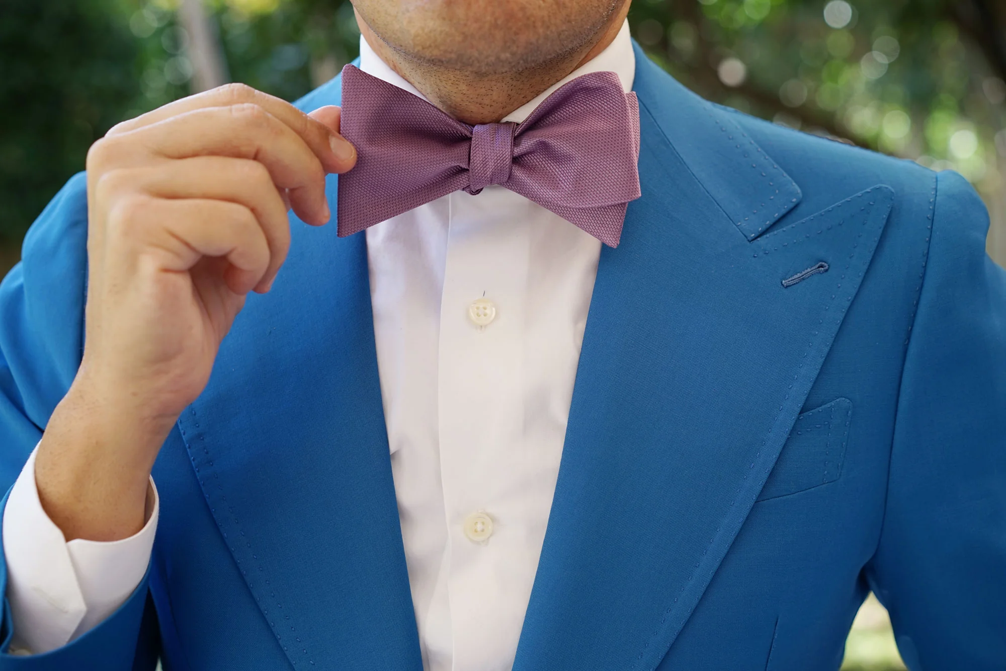 Tahiti Purple Weave Self Bow Tie - Image 7