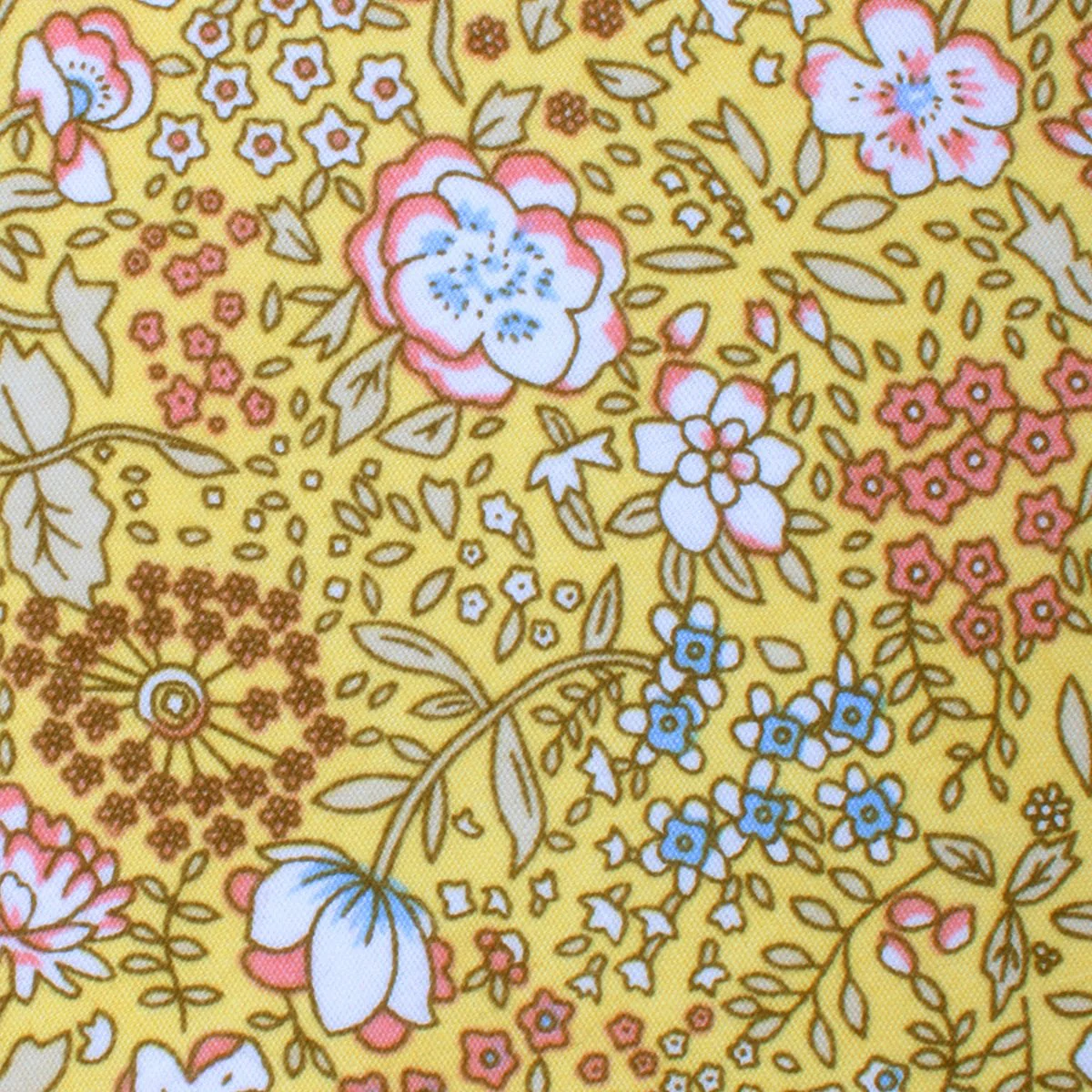Tahitian Yellow Floral Skinny Tie - Image 3