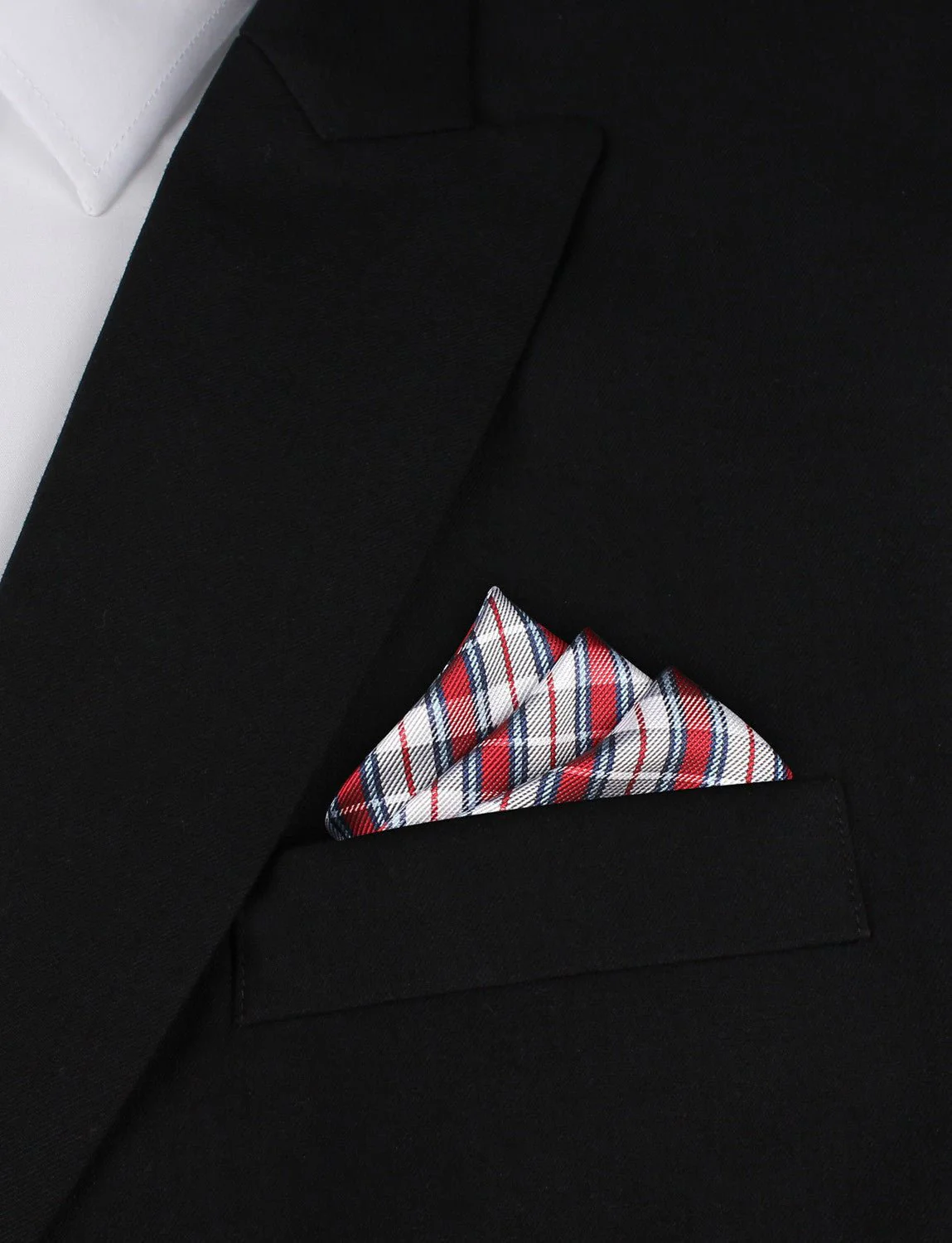 Tango Maroon with Blue Stripes Pocket Square - Image 3