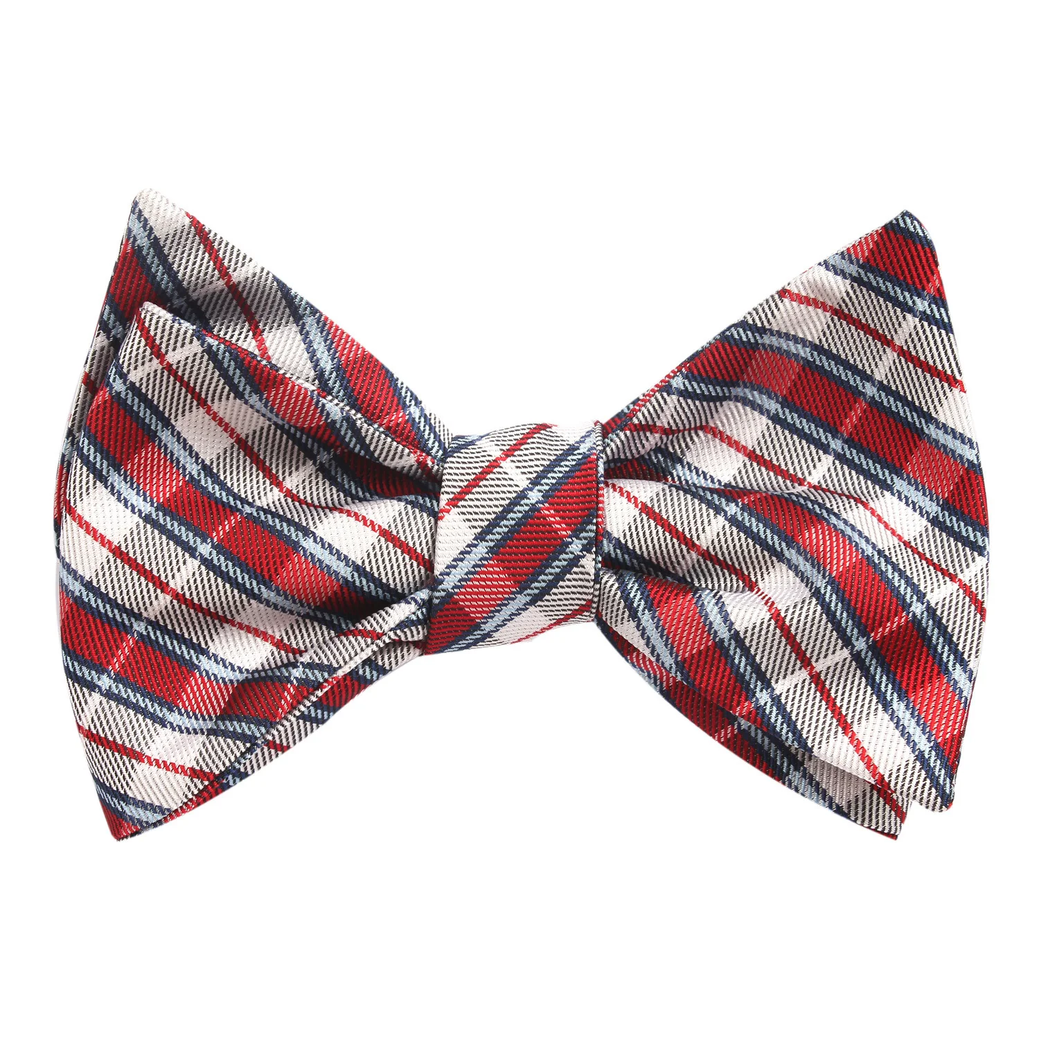 Tango Maroon with Blue Stripes Self Tie Bow Tie - Image 2