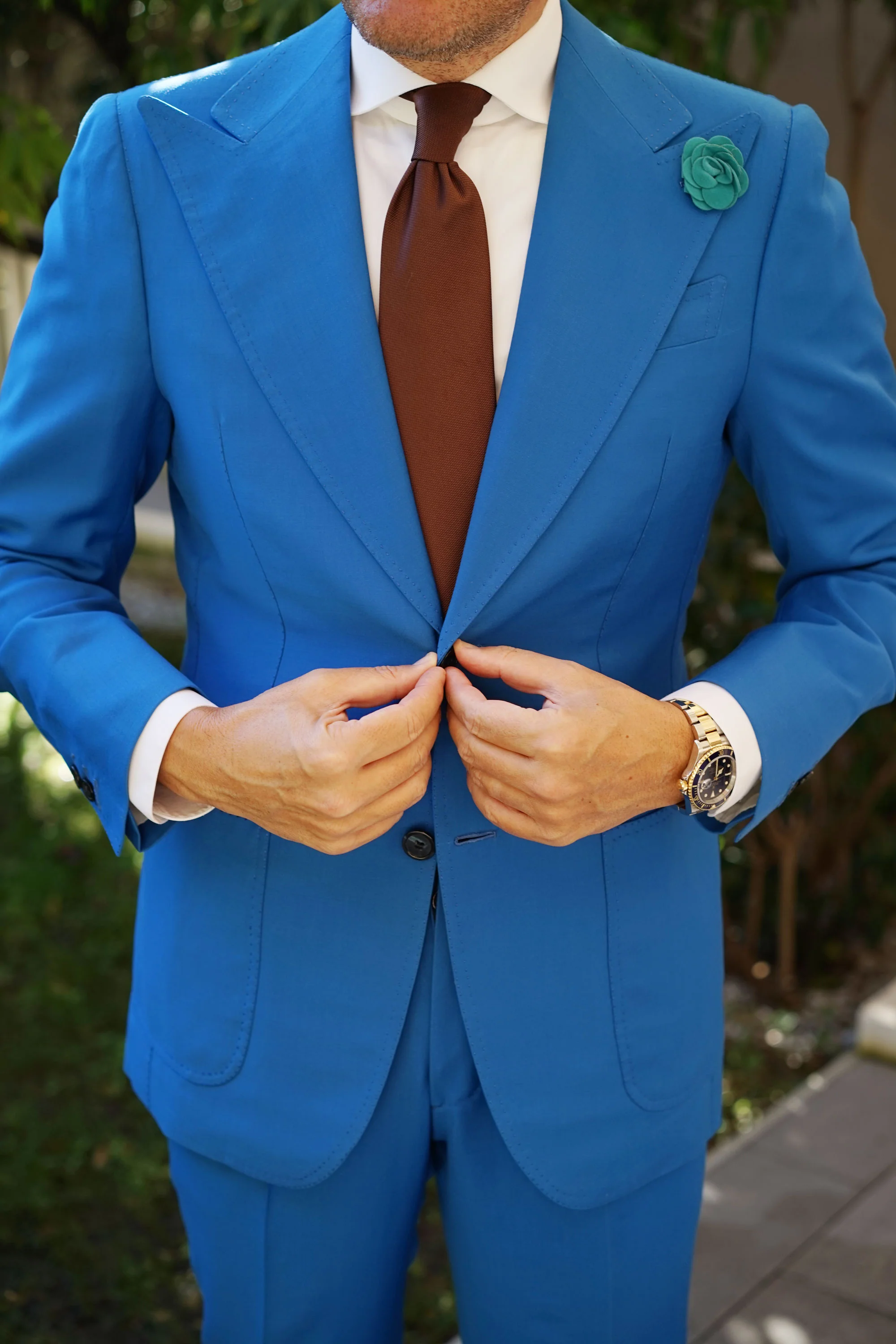 Teal Velvet Lapel Flower - Image 4