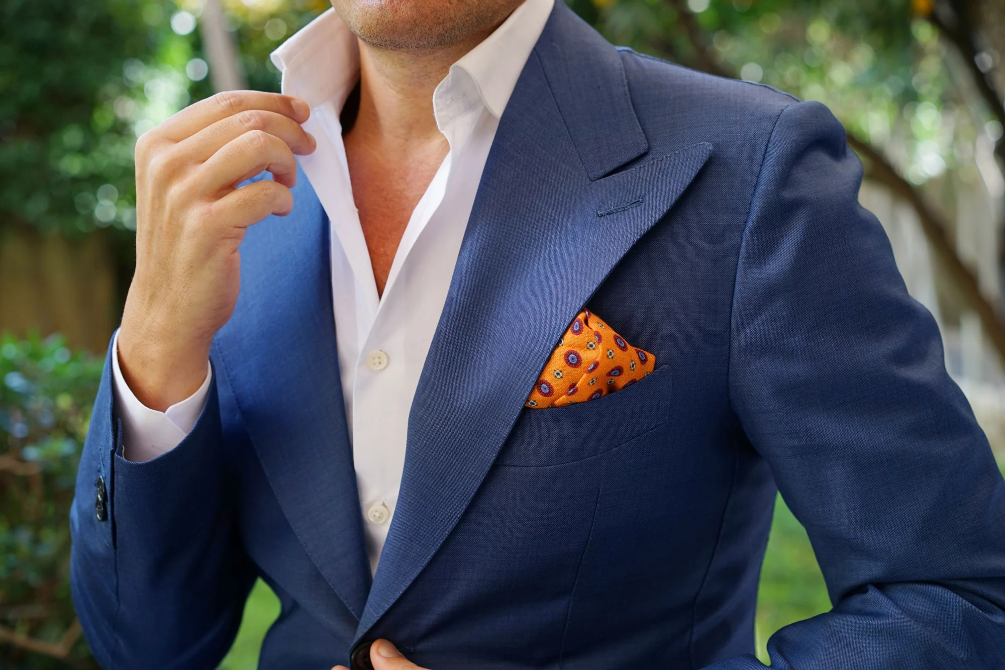 The Beer Baron of the Bronx Orange Wool Pocket Square - Image 7