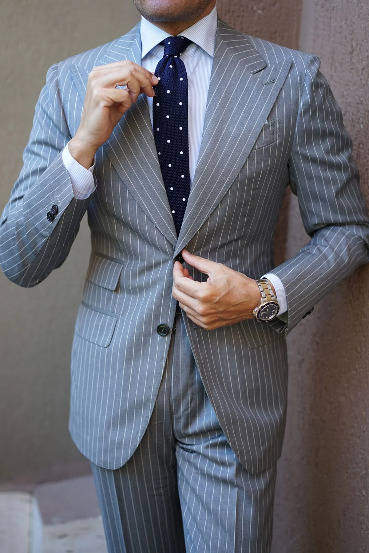 The Captain Polka Dot Knitted Tie - Image 10