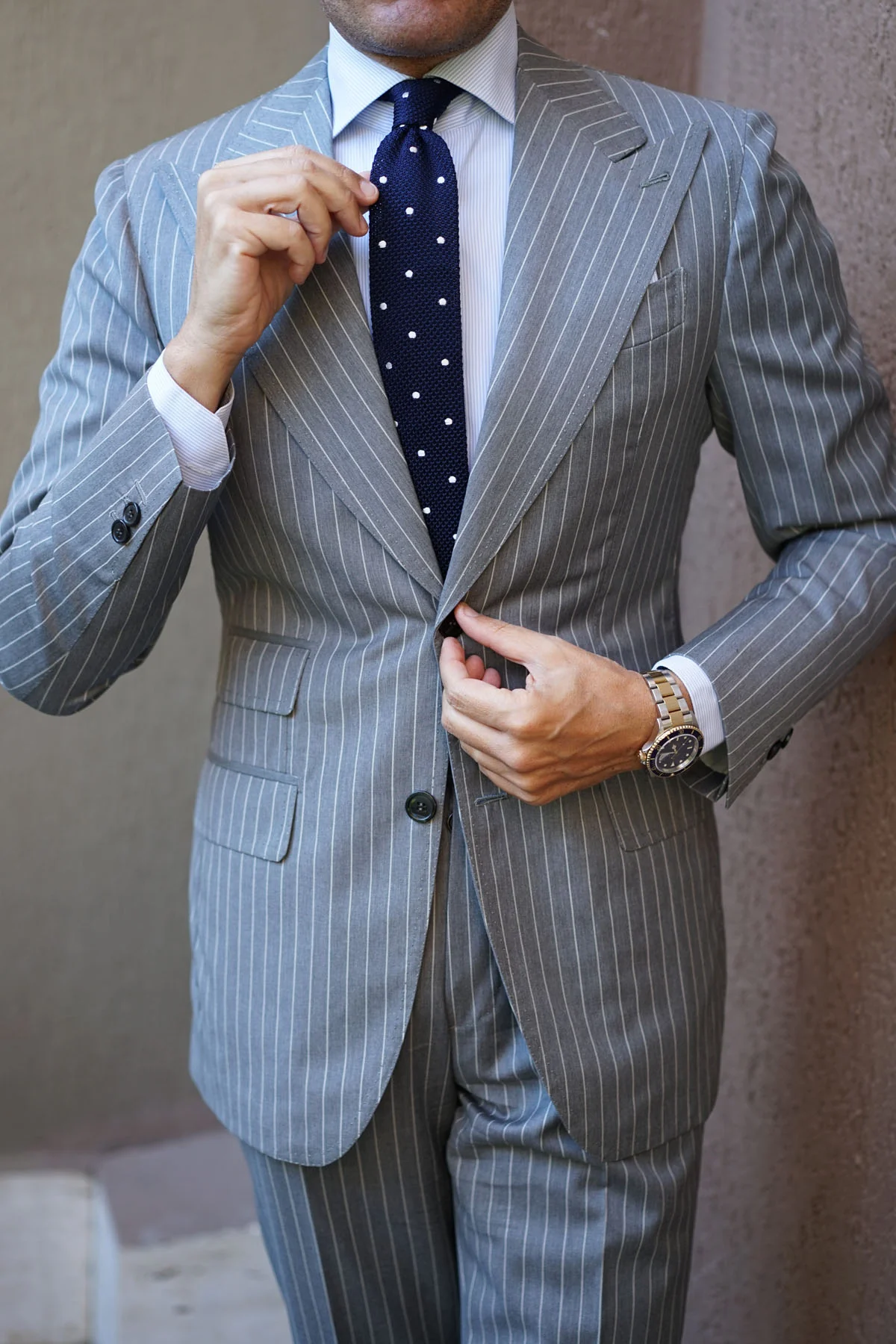 The Captain Polka Dot Knitted Tie - Image 7