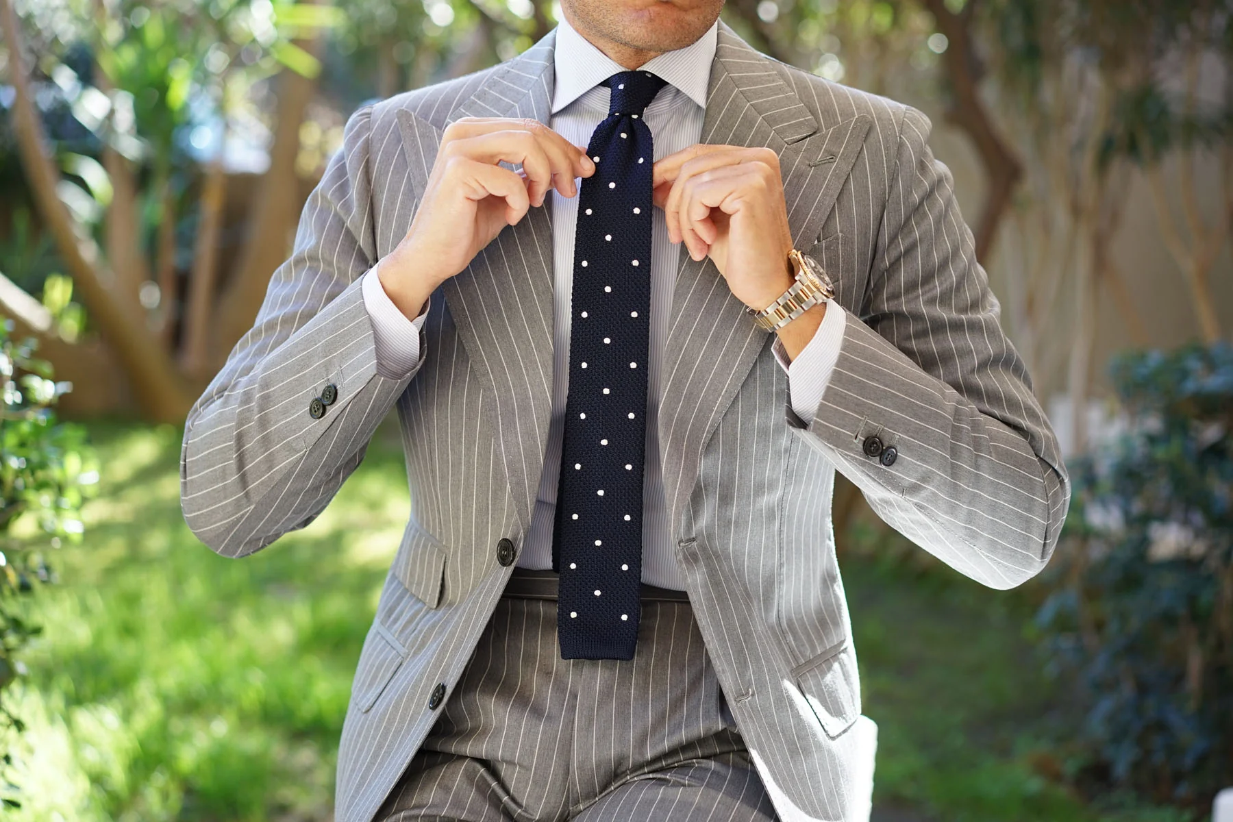The Captain Polka Dot Knitted Tie - Image 9