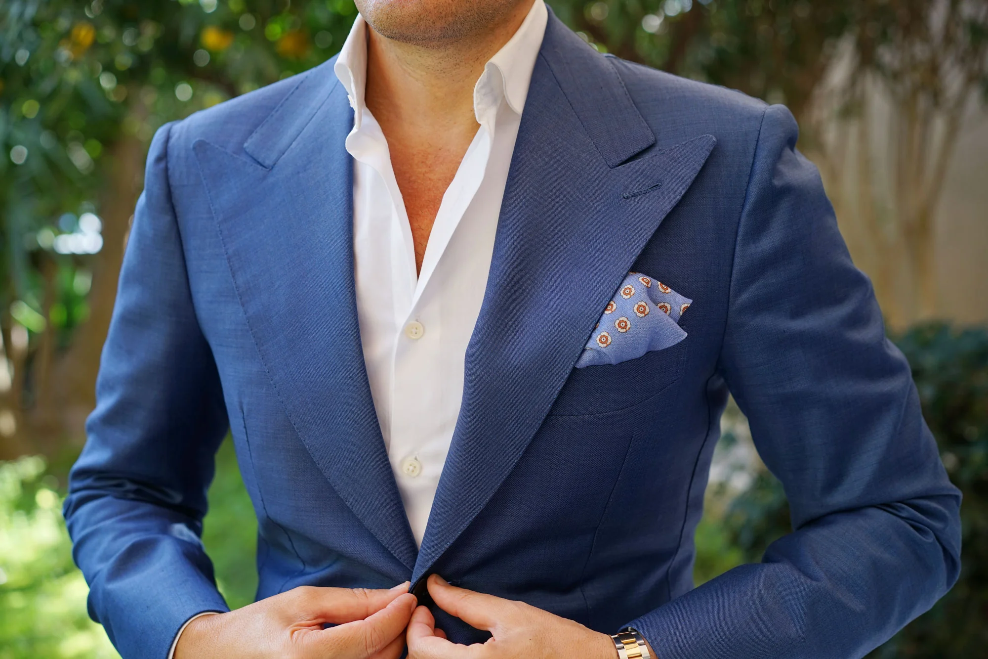 The Exiled King Arctic Blue Wool Pocket Square - Image 4