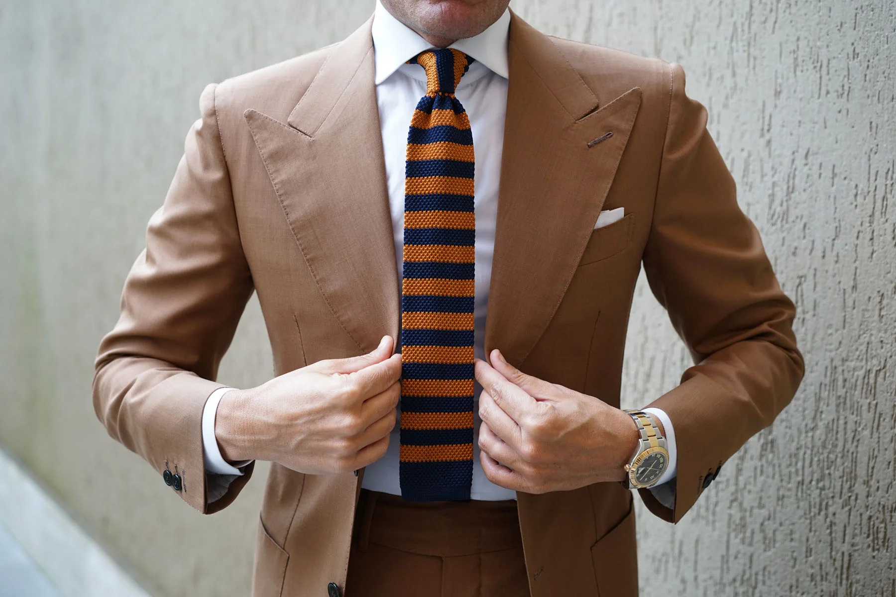 The Italian Flair Brown Knitted Tie - Image 6