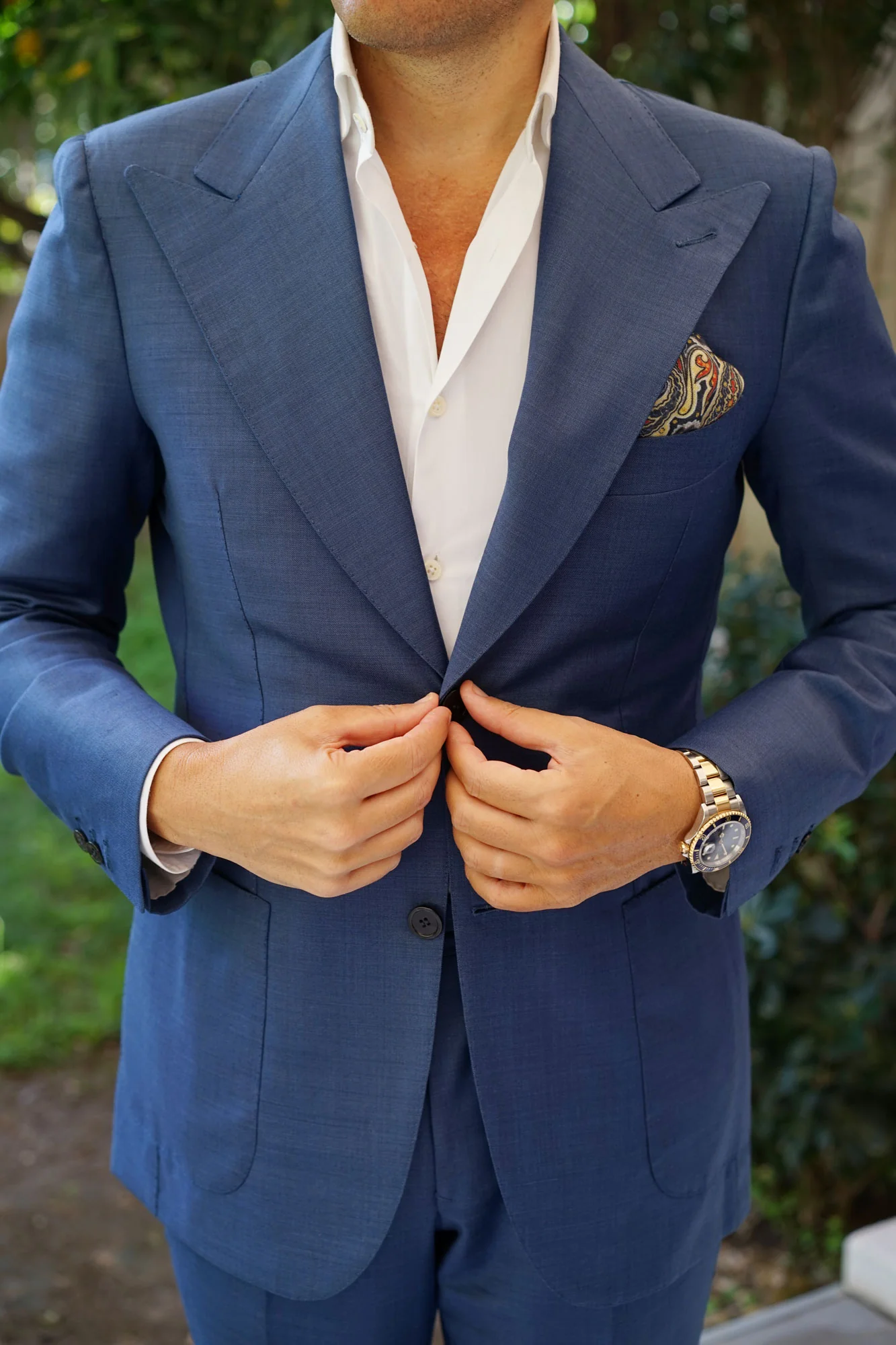 The Little Tramp Paisley Wool Pocket Square - Image 5