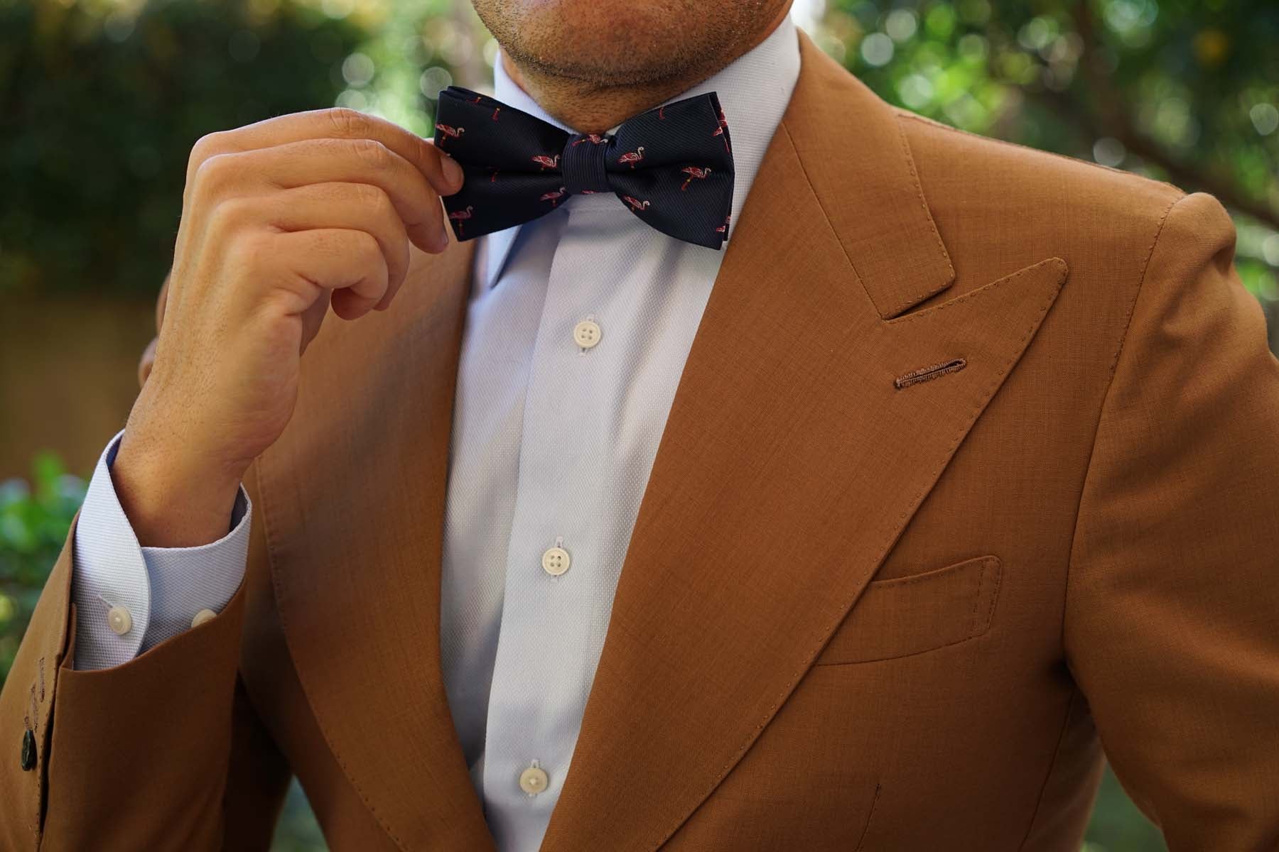 The Navy Blue Pink Flamingo Bow Tie - Image 5
