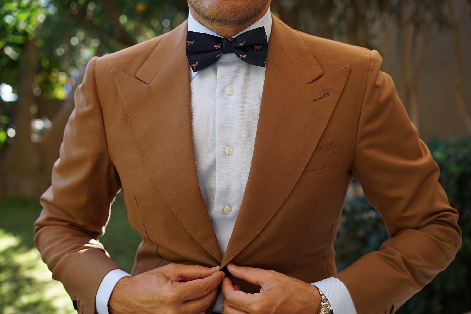 The Navy Blue Pink Flamingo Bow Tie - Image 6
