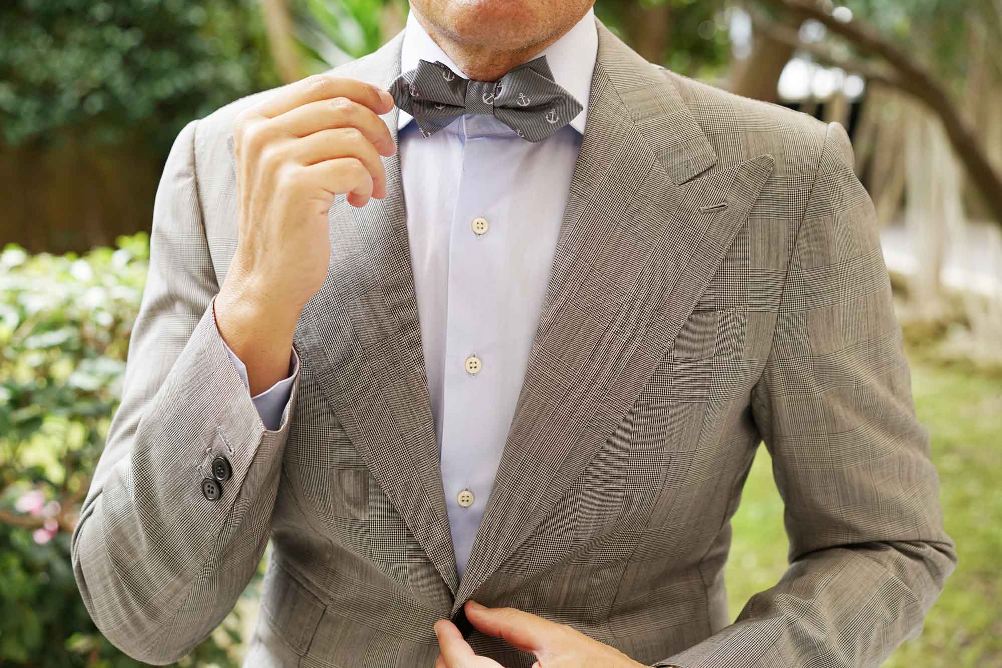 The OTAA Charcoal Grey Anchor Diamond Bow Tie - Image 3