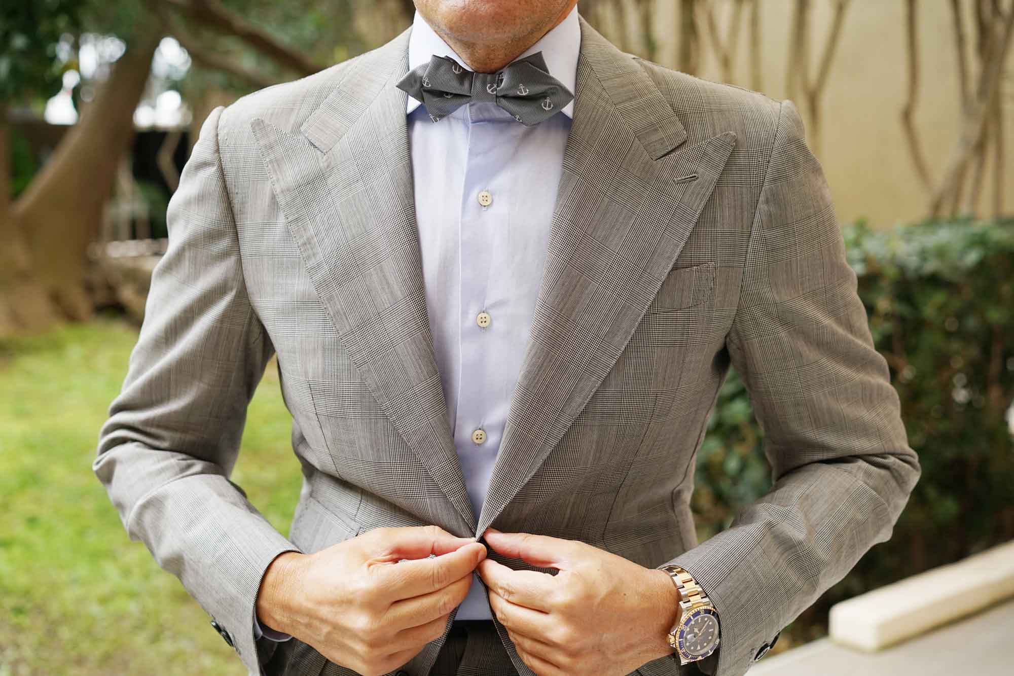 The OTAA Charcoal Grey Anchor Diamond Bow Tie - Image 6