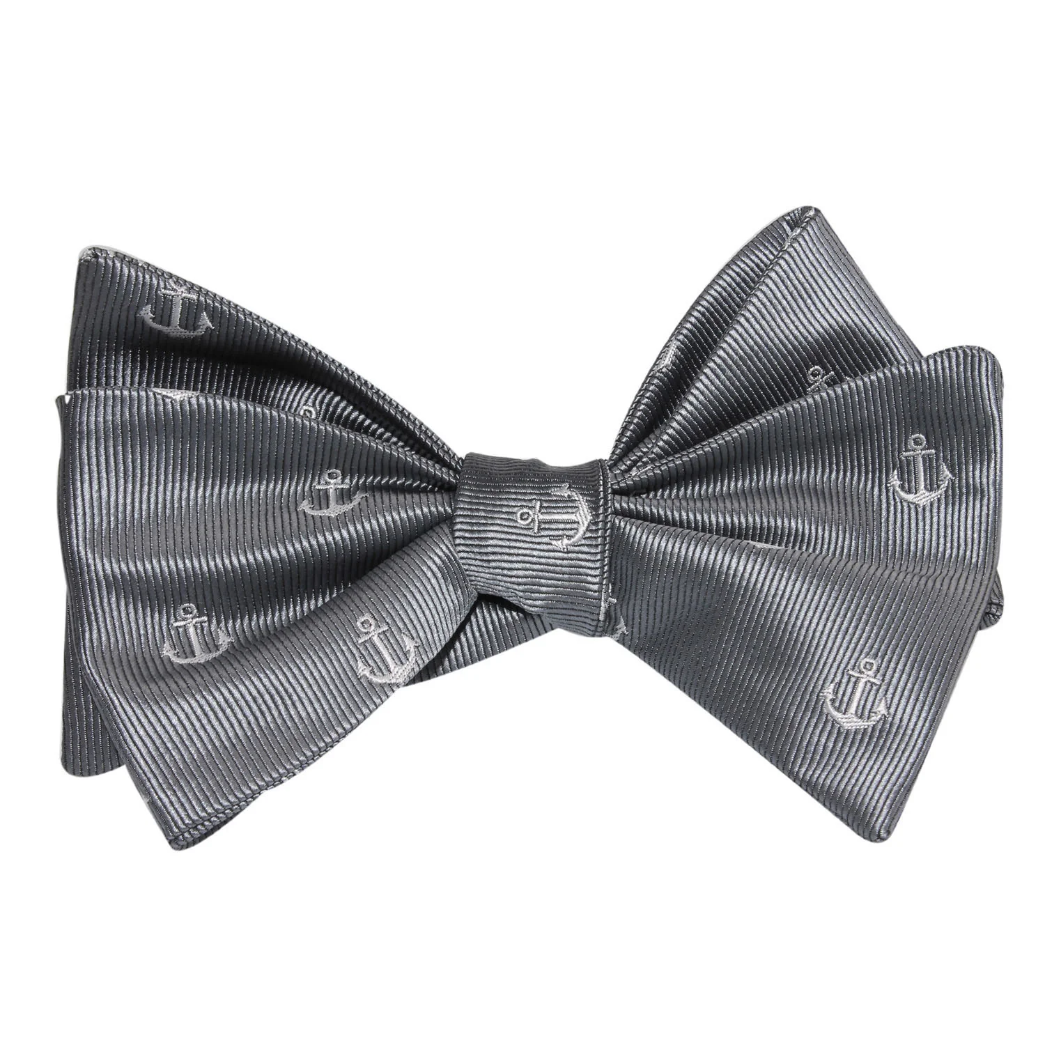 The OTAA Charcoal Grey Anchor Self Tie Bow Tie - Image 2