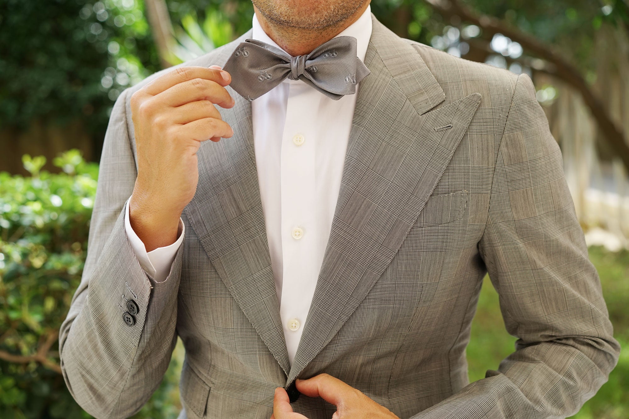 The OTAA Charcoal Grey Anchor Self Tie Diamond Tip Bow Tie - Image 7