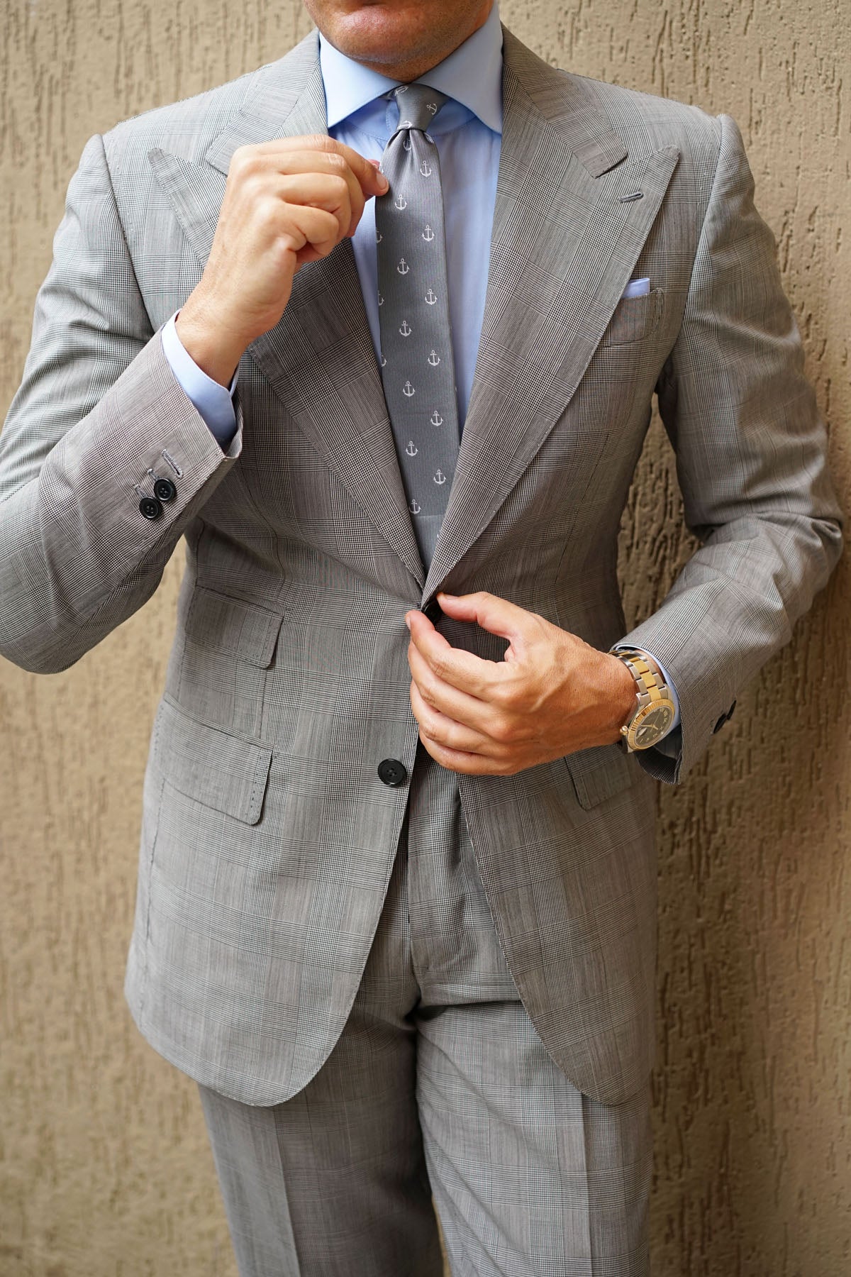 The OTAA Charcoal Grey Anchor Skinny Tie - Image 10