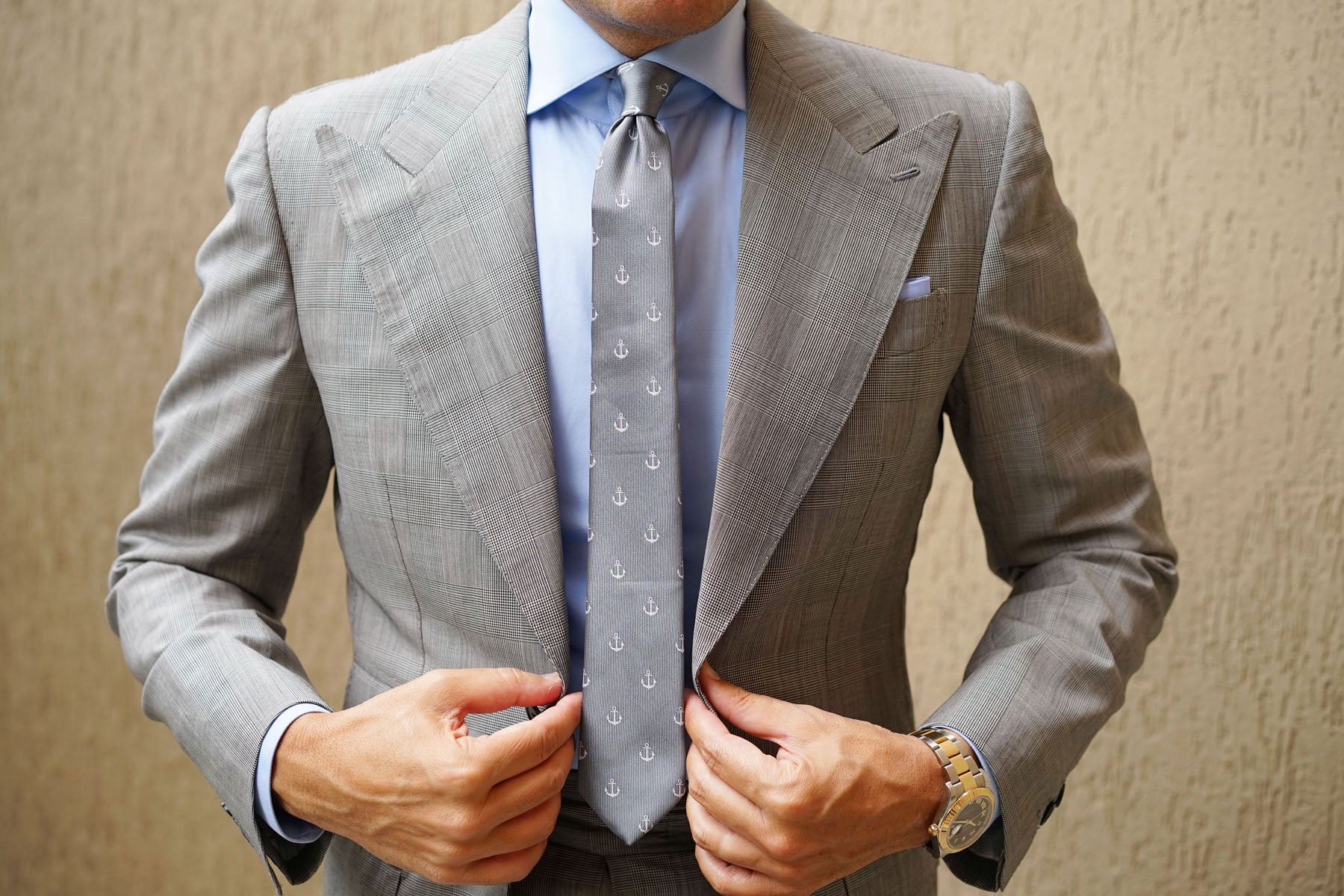 The OTAA Charcoal Grey Anchor Skinny Tie - Image 7