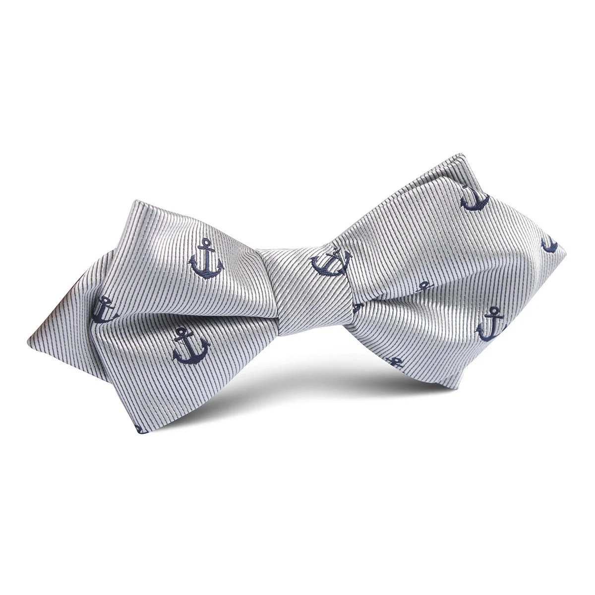 The OTAA Light Grey with Navy Blue Anchors Diamond Bow Tie - Image 10