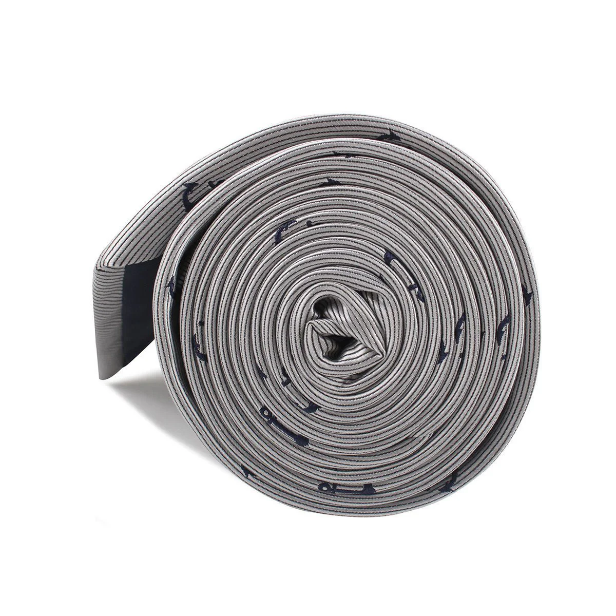 The OTAA Light Grey with Navy Blue Anchors Necktie - Image 4