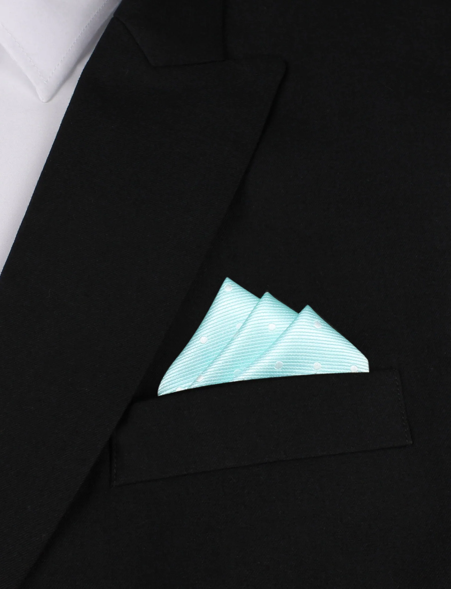 The OTAA Mint Blue with White Polka Dots Pocket Square - Image 3