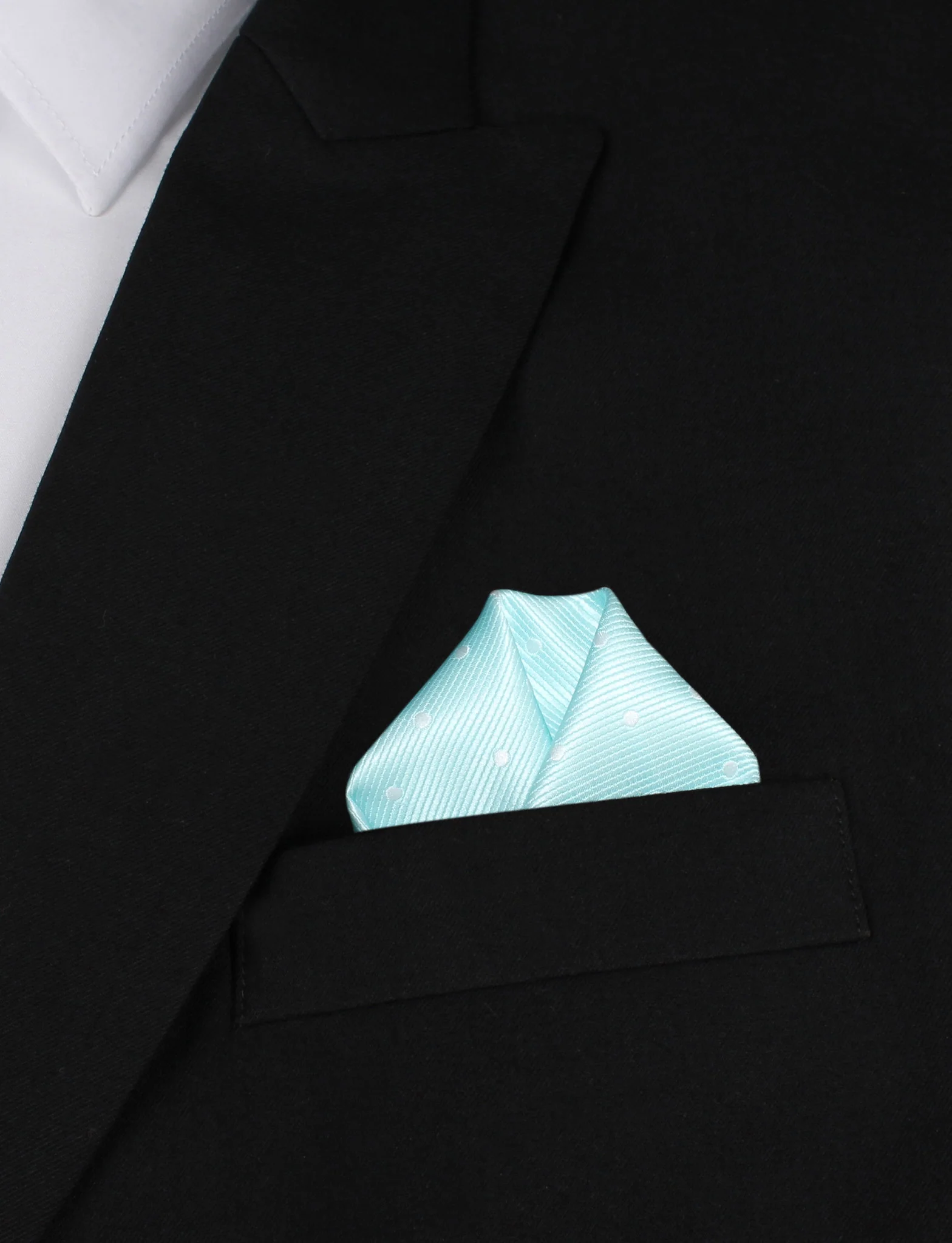 The OTAA Mint Blue with White Polka Dots Pocket Square - Image 4