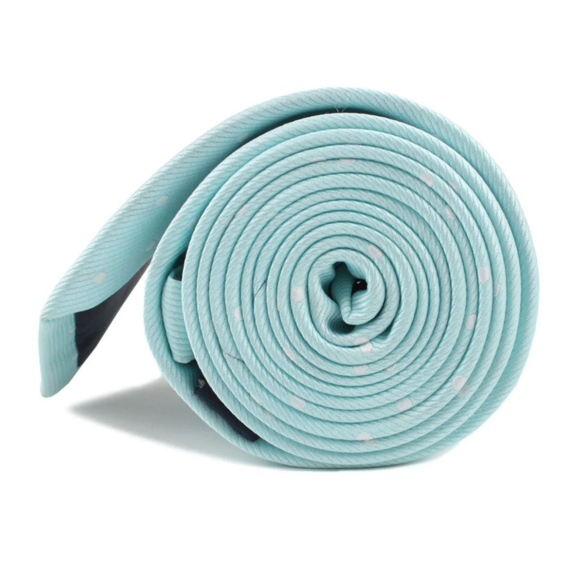 The OTAA Mint Blue with White Polka Dots Skinny Tie - Image 3