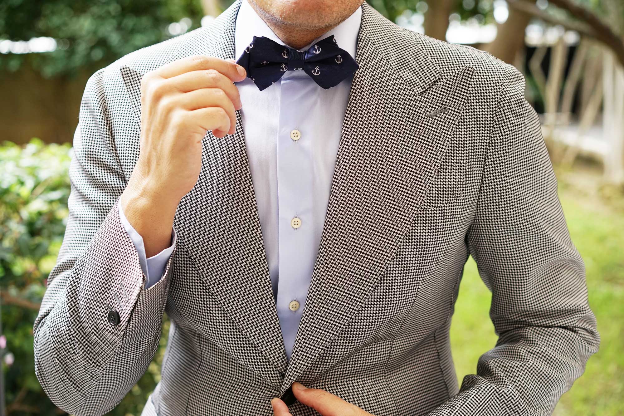 The OTAA Navy Blue Anchor Diamond Bow Tie - Image 5