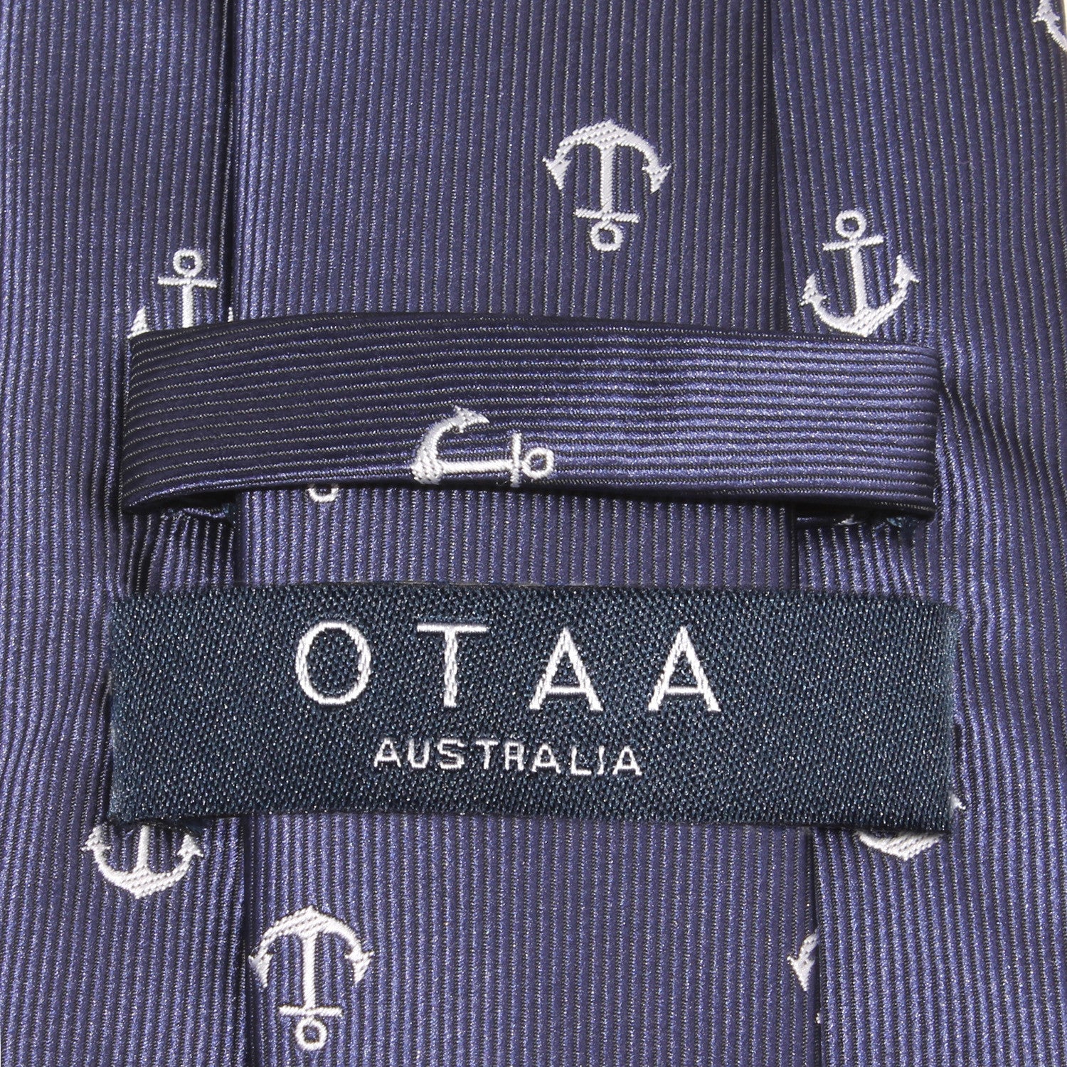The OTAA Navy Blue Anchor Necktie - Image 4