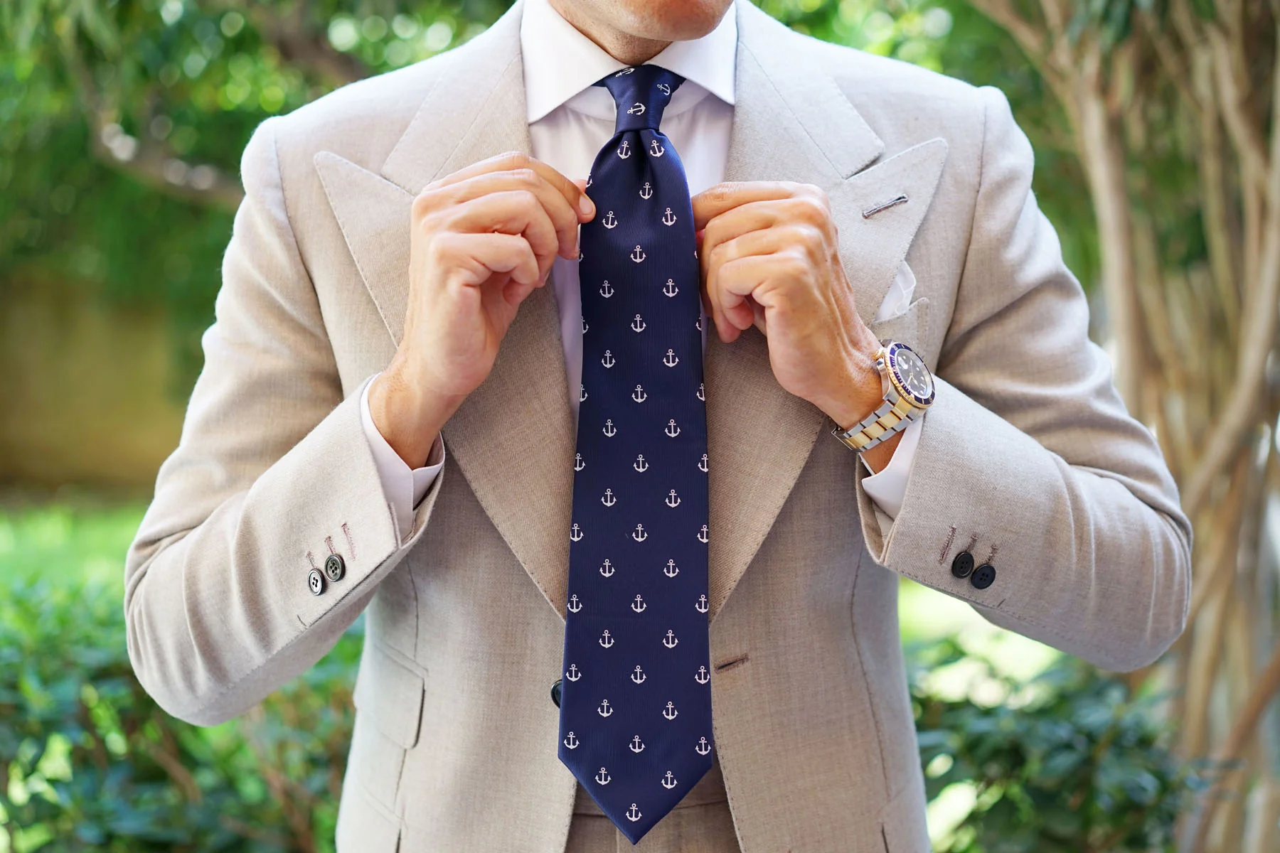 The OTAA Navy Blue Anchor Necktie - Image 7