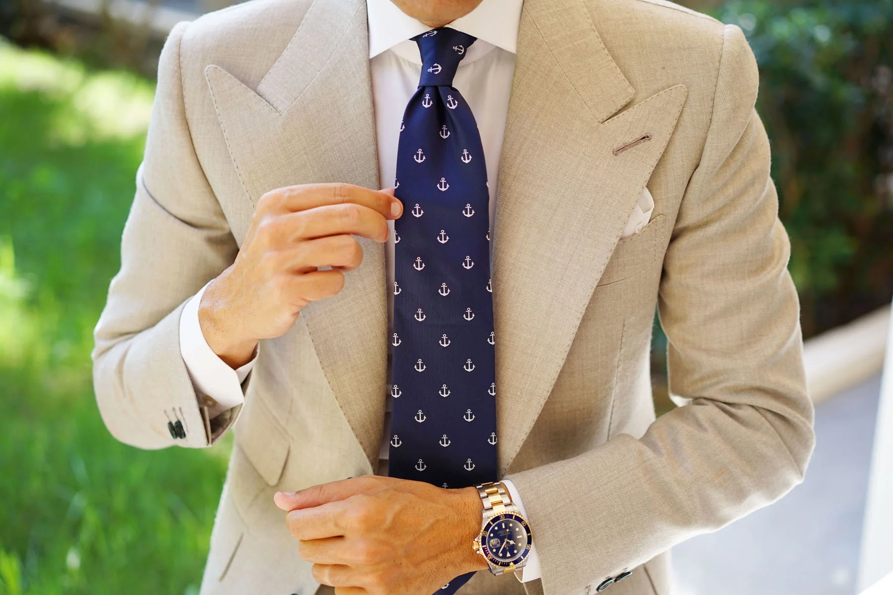 The OTAA Navy Blue Anchor Necktie - Image 8