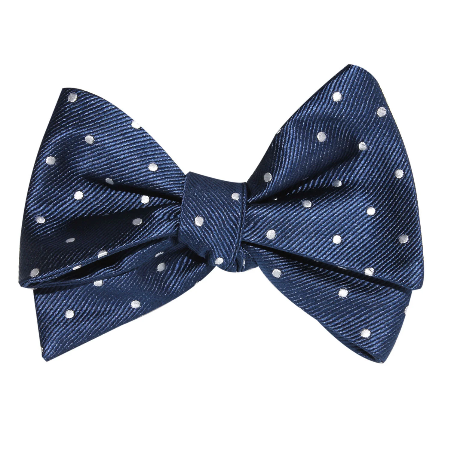 The OTAA Navy Blue with White Polka Dots Self Tie Bow Tie - Image 2