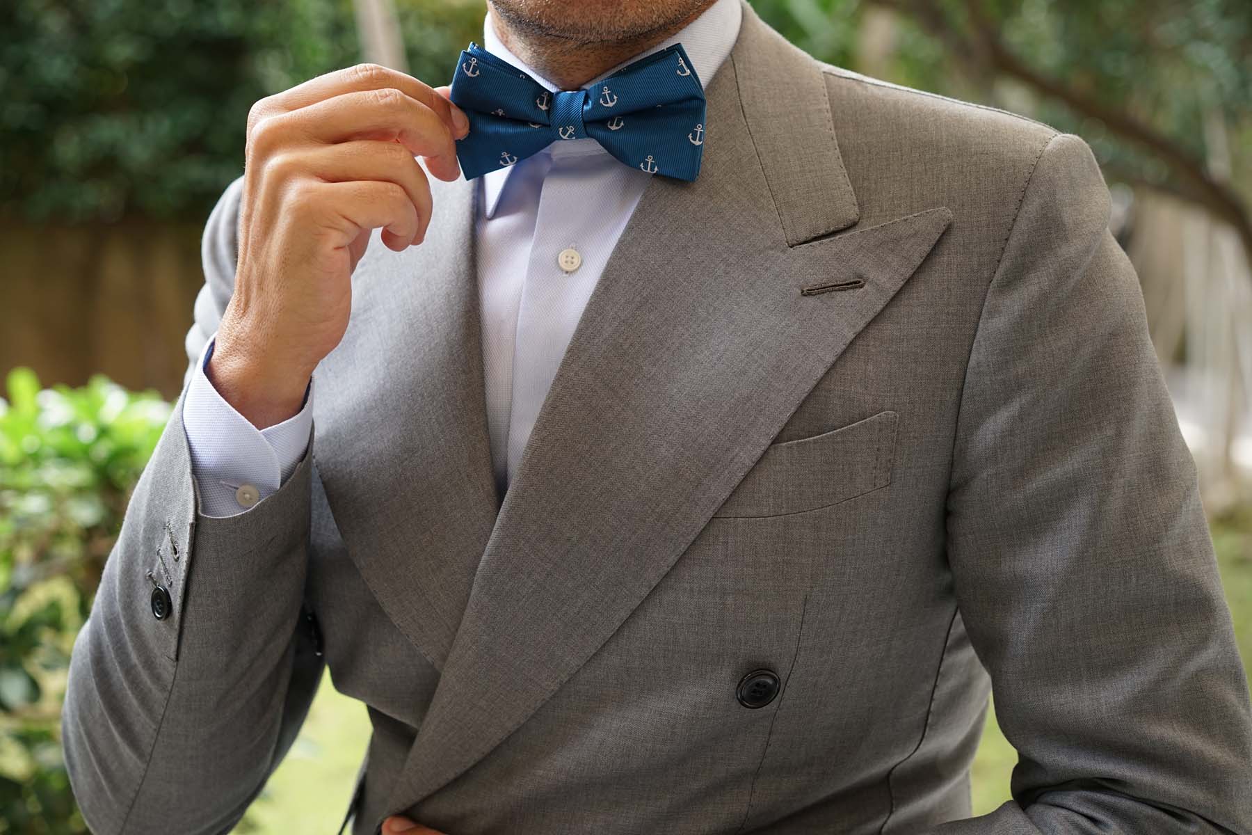 The OTAA Teal Blue Anchor Bow Tie - Image 3