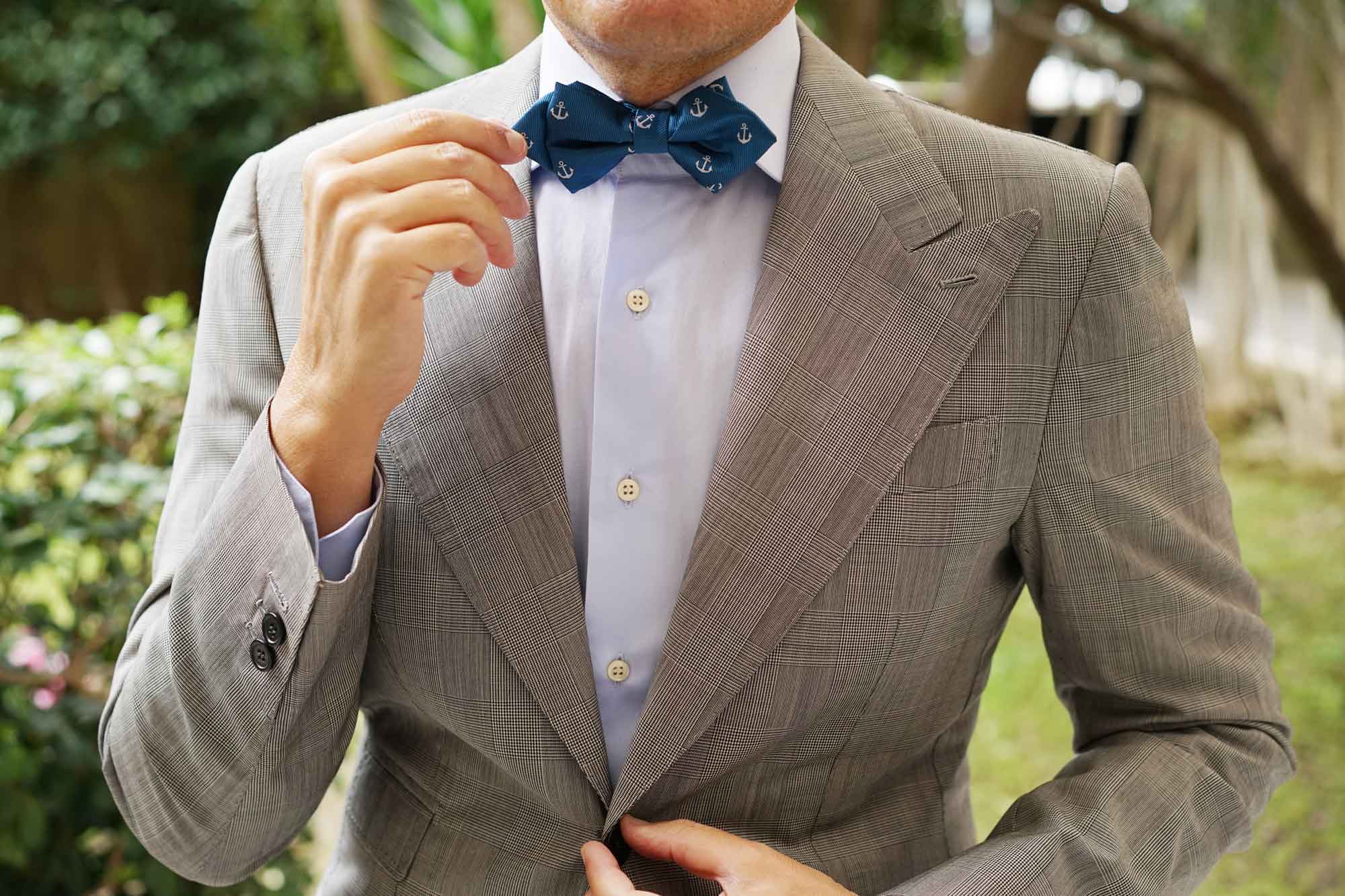 The OTAA Teal Blue Anchor Diamond Bow Tie - Image 6