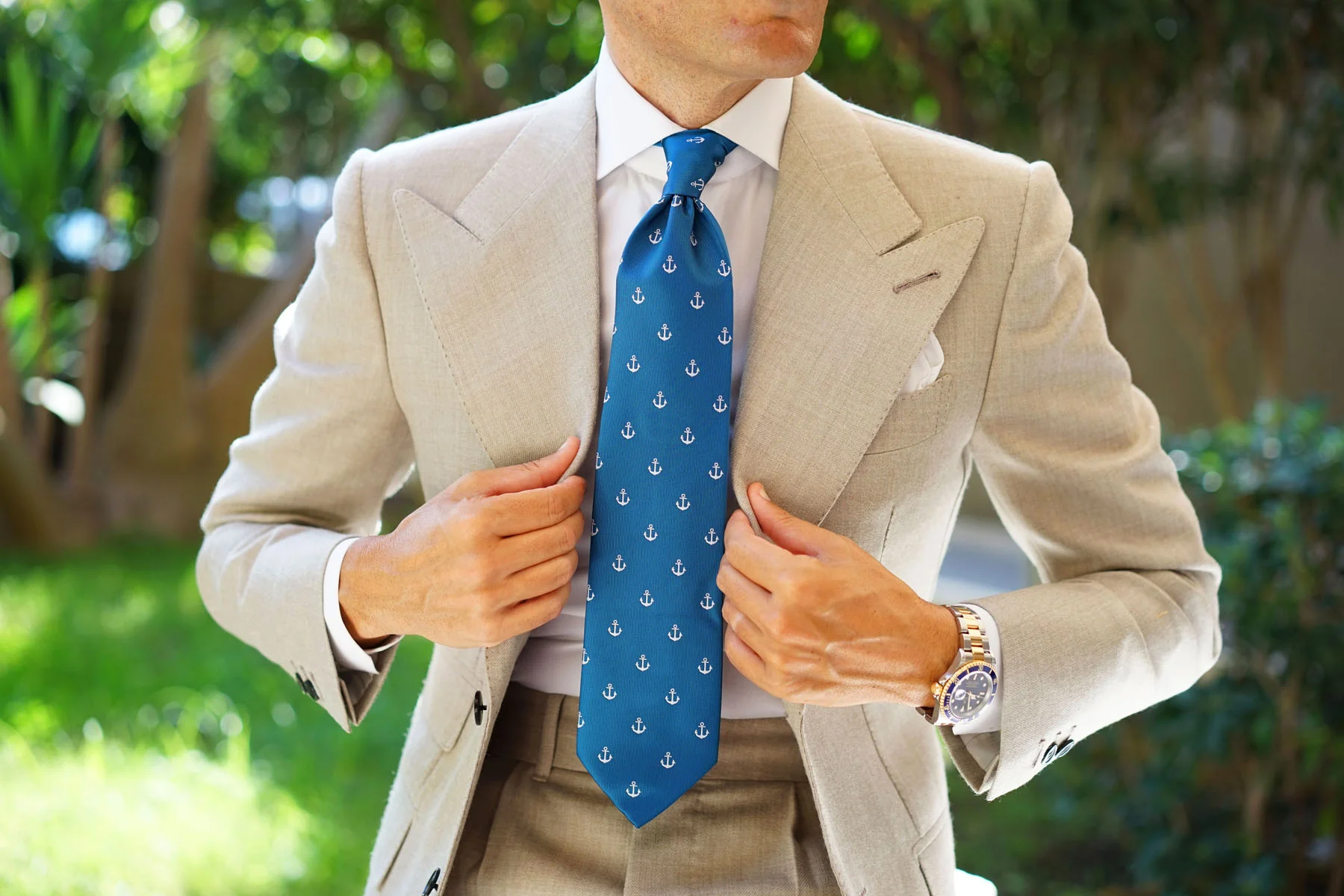 The OTAA Teal Blue Anchor Necktie - Image 5