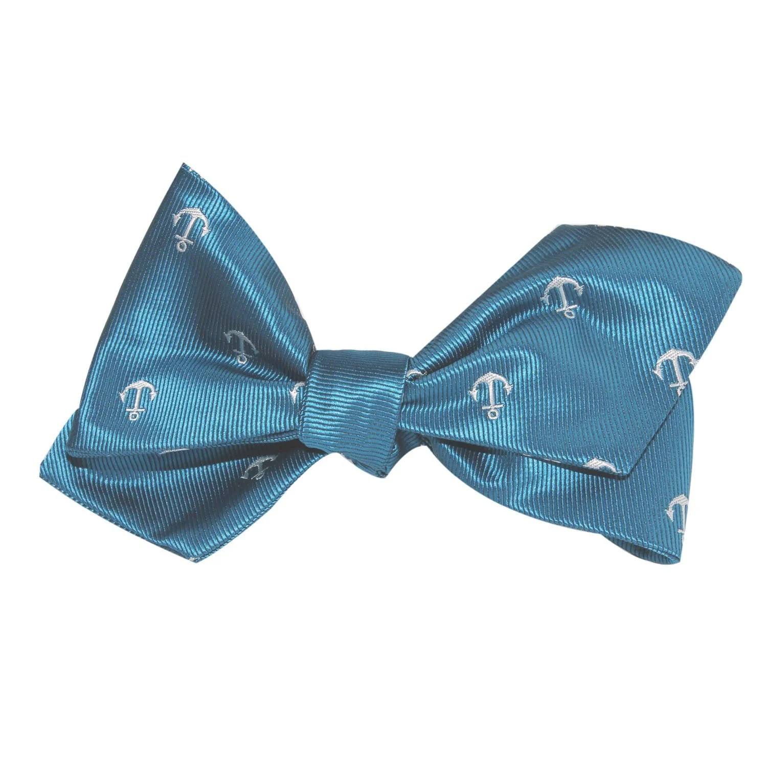 The OTAA Teal Blue Anchor Self Tie Diamond Tip Bow Tie - Image 4
