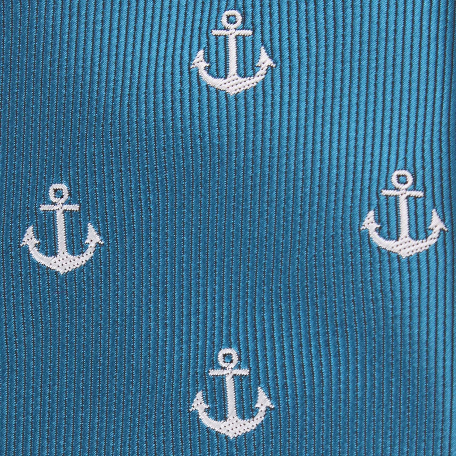 The OTAA Teal Blue Anchor Self Tie Diamond Tip Bow Tie - Image 5