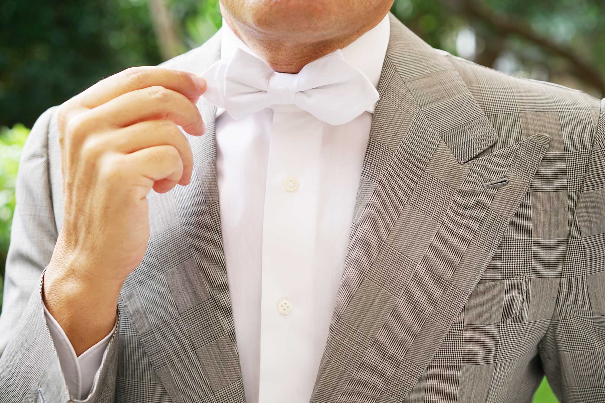 The OTAA White Cotton Diamond Bow Tie - Image 7