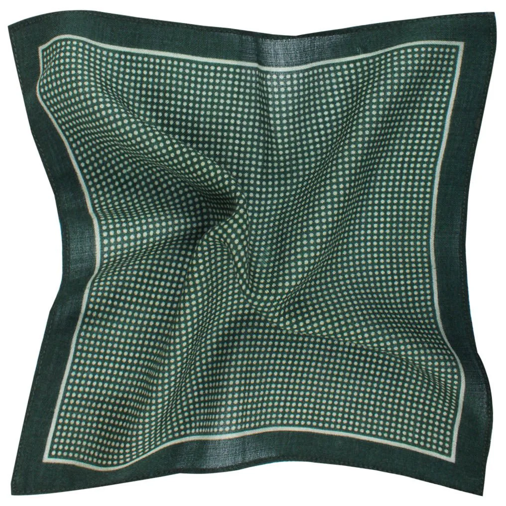 The Wizard of Menlo Park 'Thomas Edison' Green Wool Pocket Square - Image 2