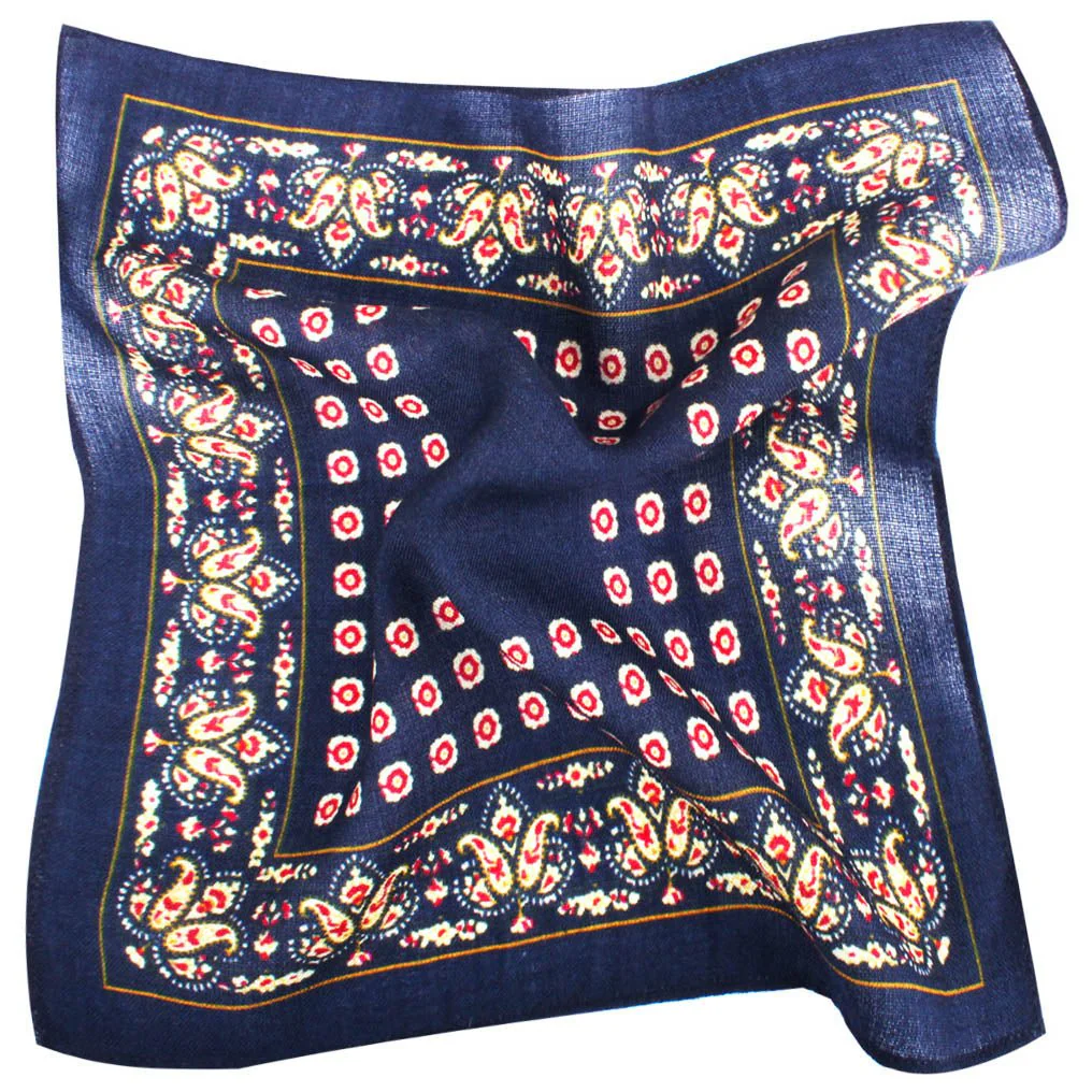 The Yakuza Navy Wool Pocket Square - Image 2