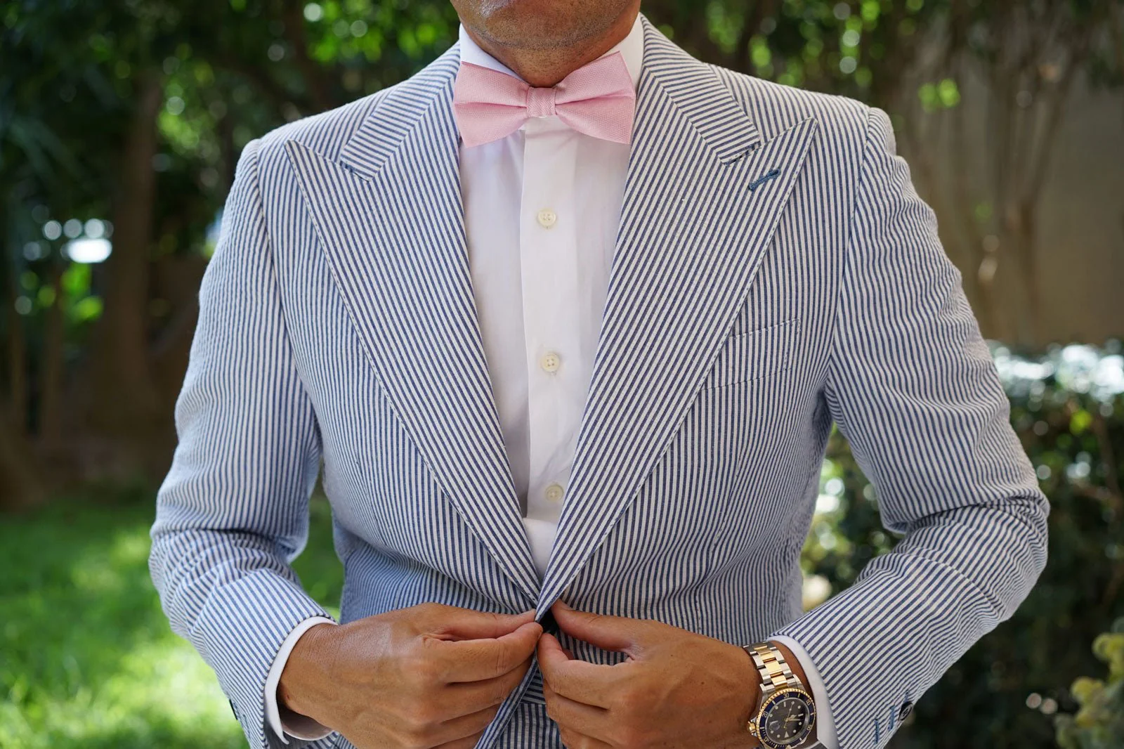 Tickled Pink Herringbone Chevron Bow Tie - Image 3