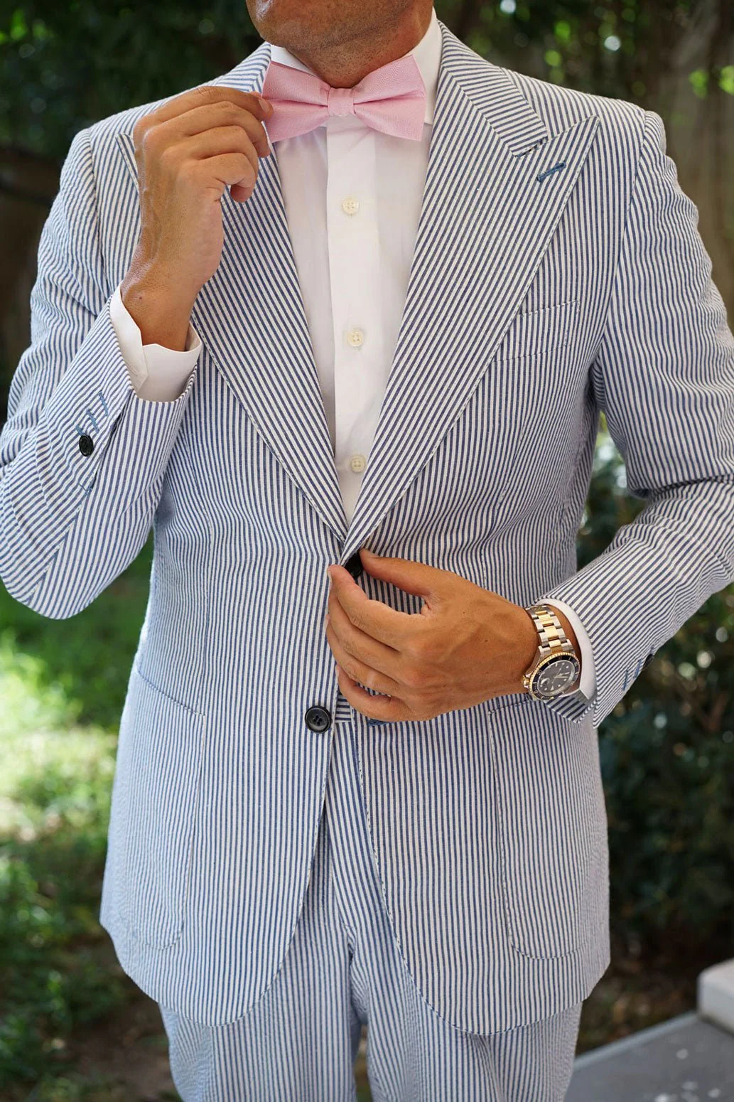 Tickled Pink Herringbone Chevron Bow Tie - Image 4