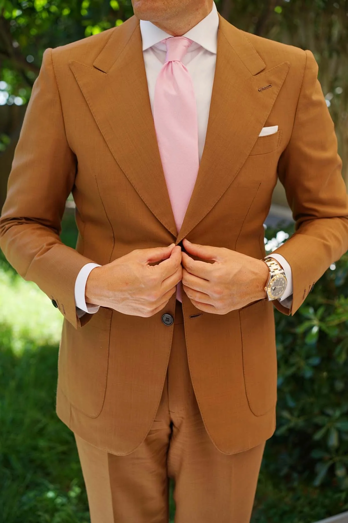 Tickled Pink Herringbone Chevron Necktie - Image 5