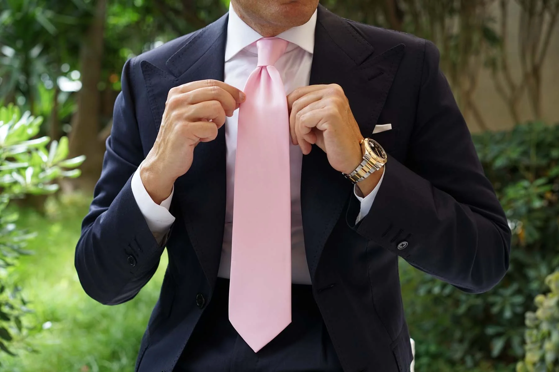 Tickled Pink Satin Necktie - Image 11
