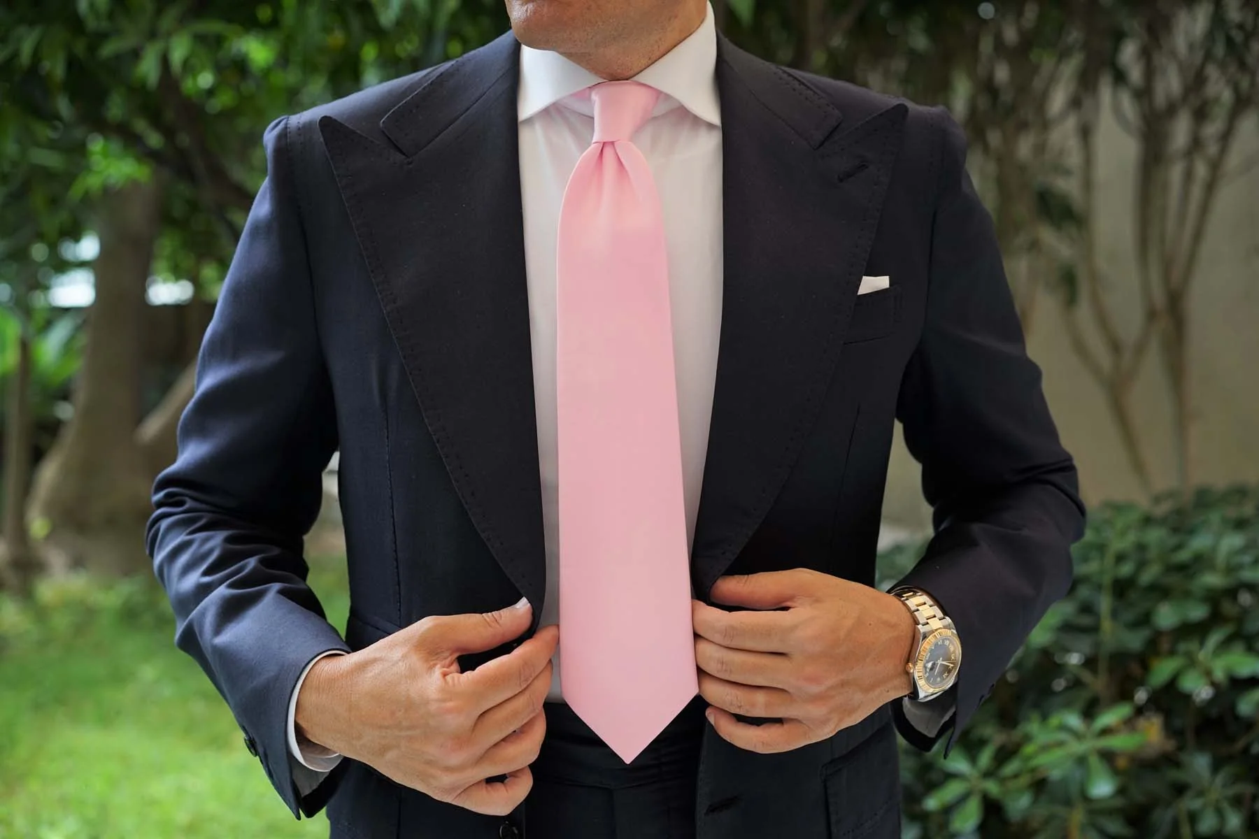 Tickled Pink Satin Necktie - Image 4