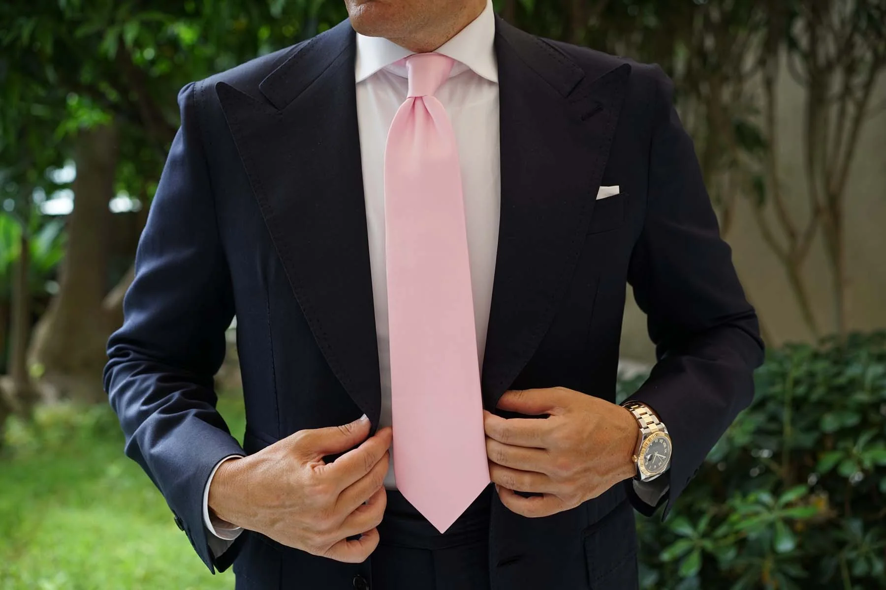 Tickled Pink Satin Necktie - Image 9