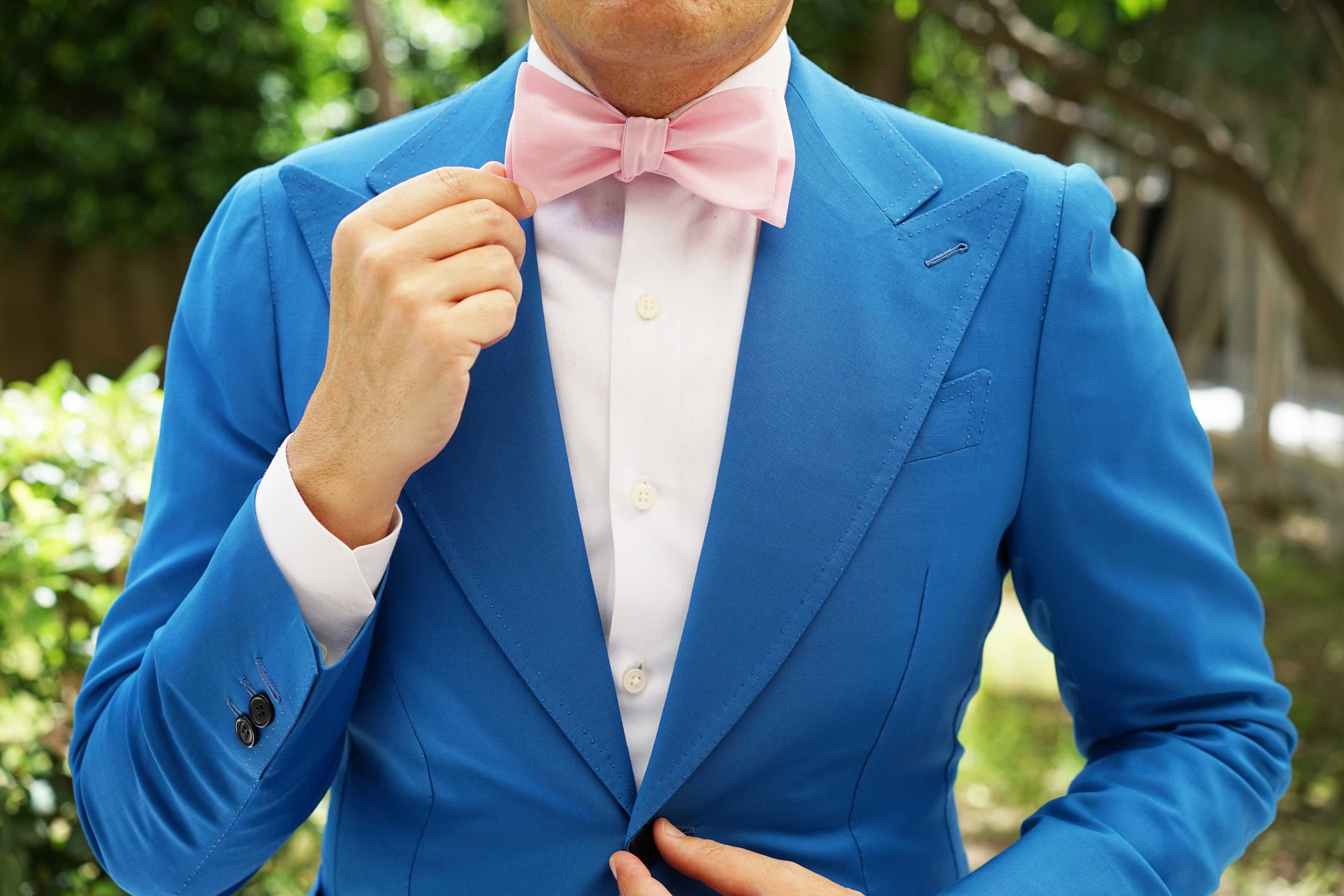 Tickled Pink Satin Self Bow Tie - Image 4