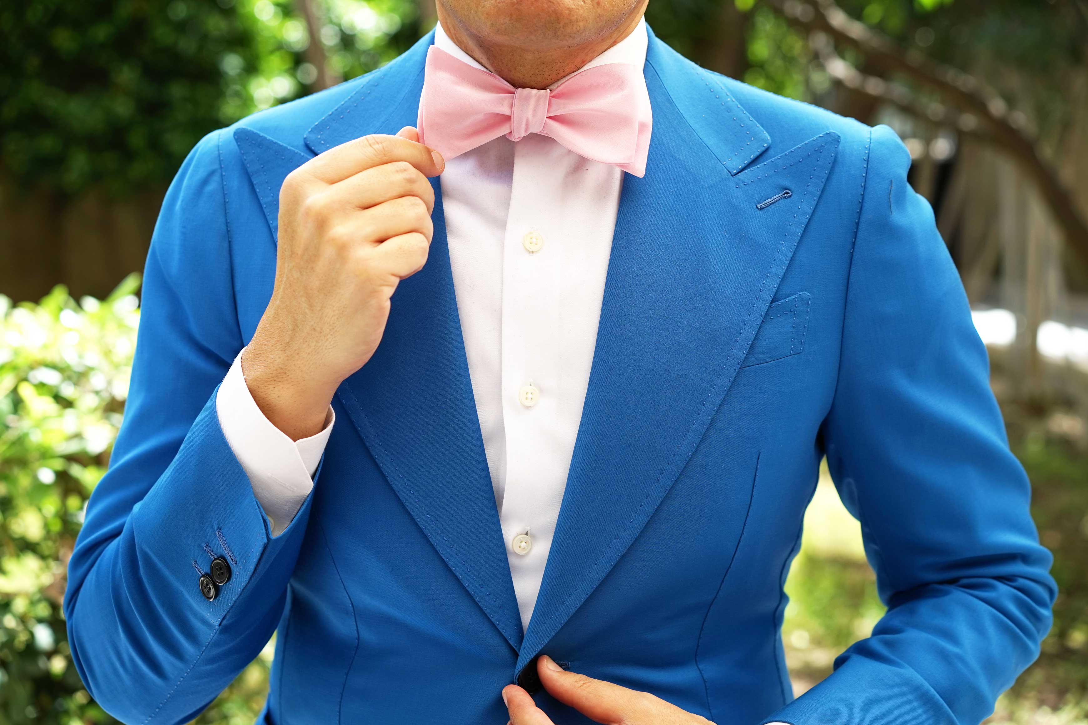 Tickled Pink Satin Self Bow Tie - Image 6
